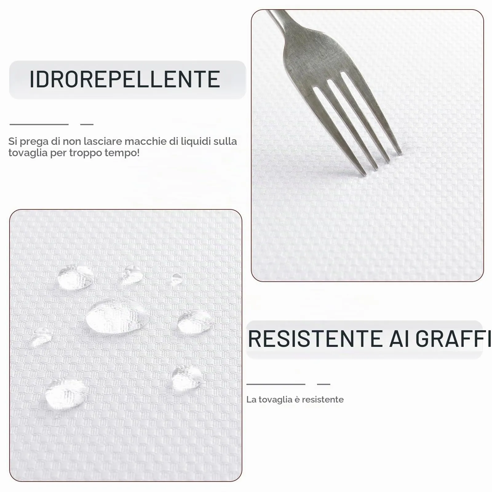 Softalker Tovaglia Rotonda Bianca 120 cm in Poliestere Jacquard, Antimacchia e Idrorepellente - immagine 4