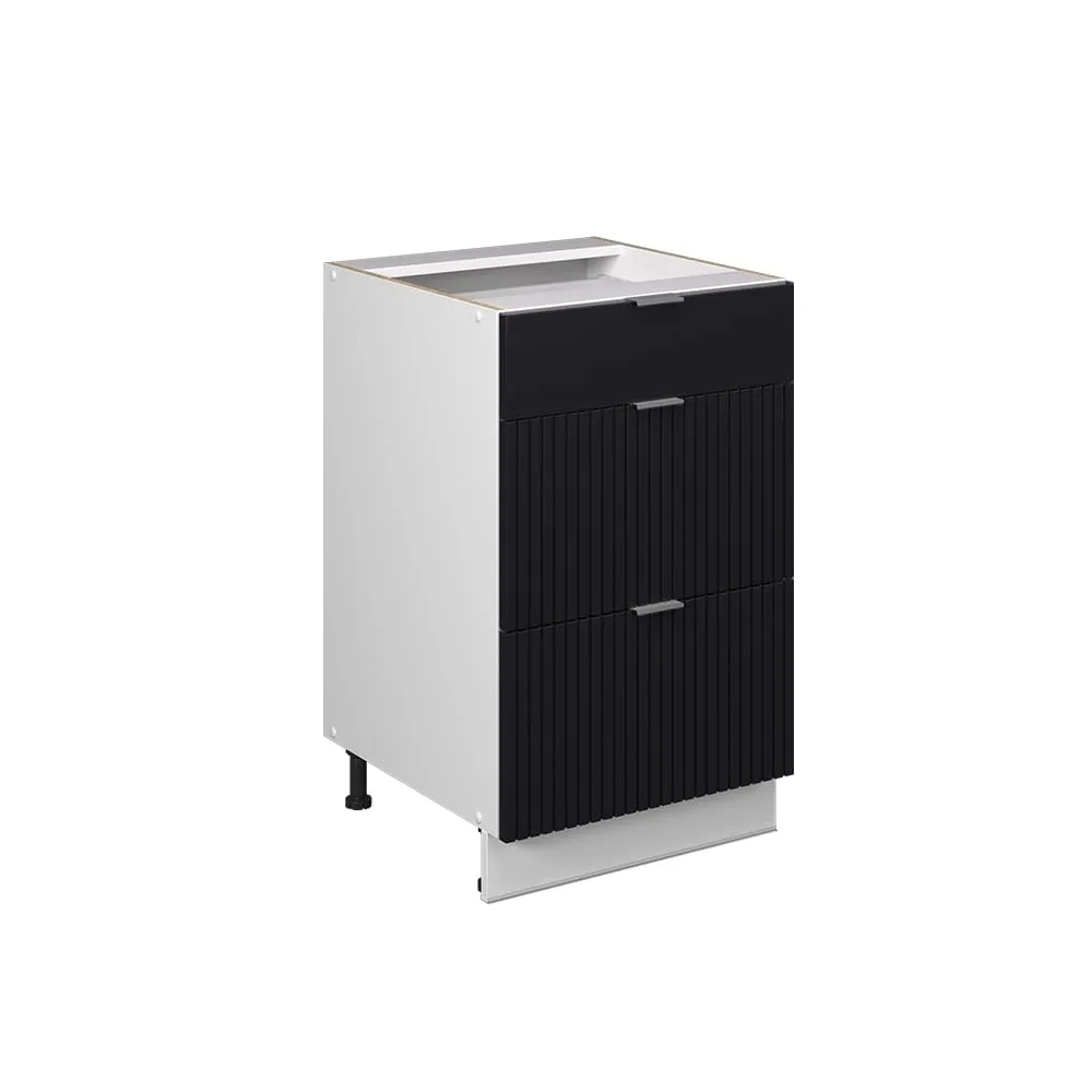 Vicco Mobiletto base per cucina Fame-Line, Nero rigato, 50 cm - immagine 1
