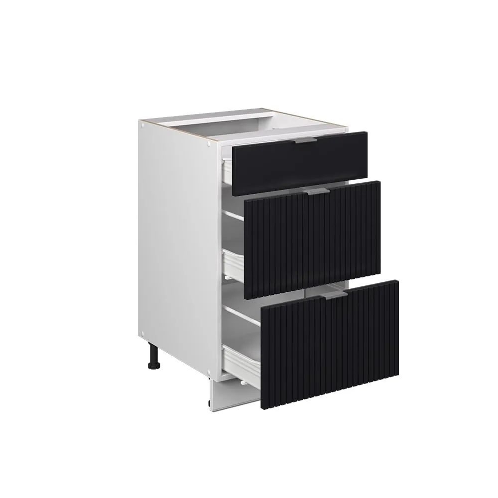 Vicco Mobiletto base per cucina Fame-Line, Nero rigato, 50 cm - immagine 5