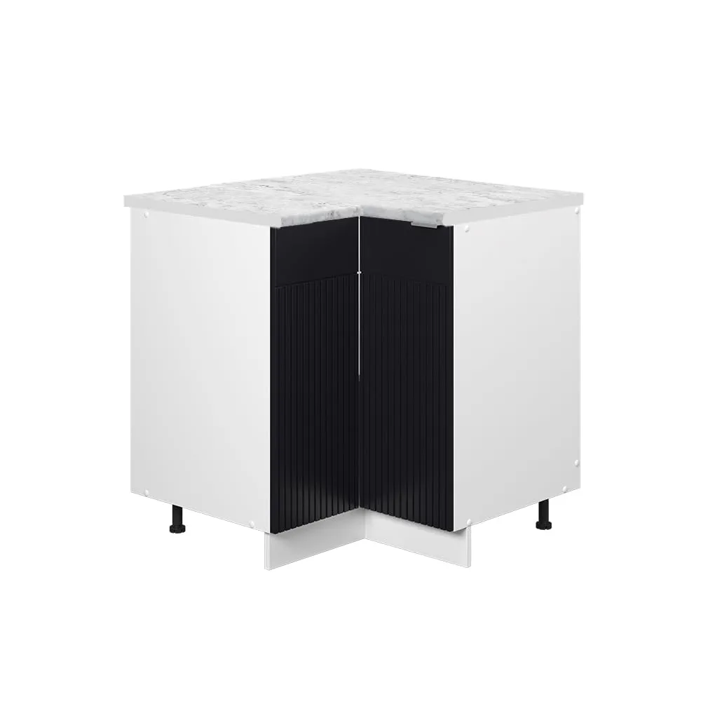 Vicco Mobile ad angolo cucina Fame-Line, Nero rigato, 80.5 cm - immagine 1