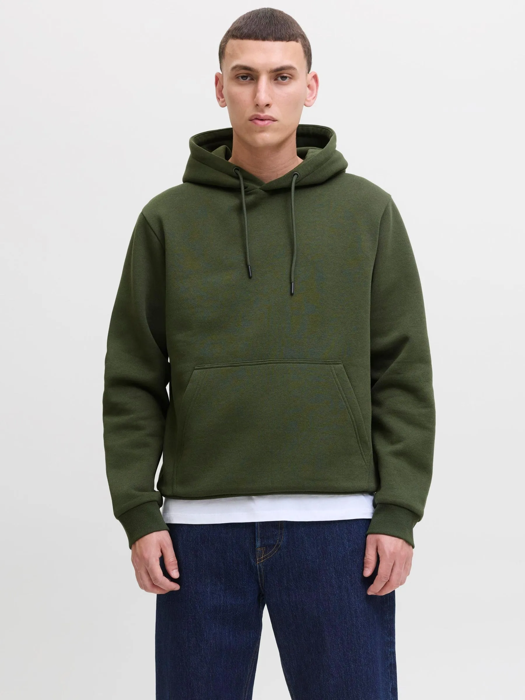 Jack & Jones Felpa con Cappuccio Tinta Unita, Borsone, M - immagine 2