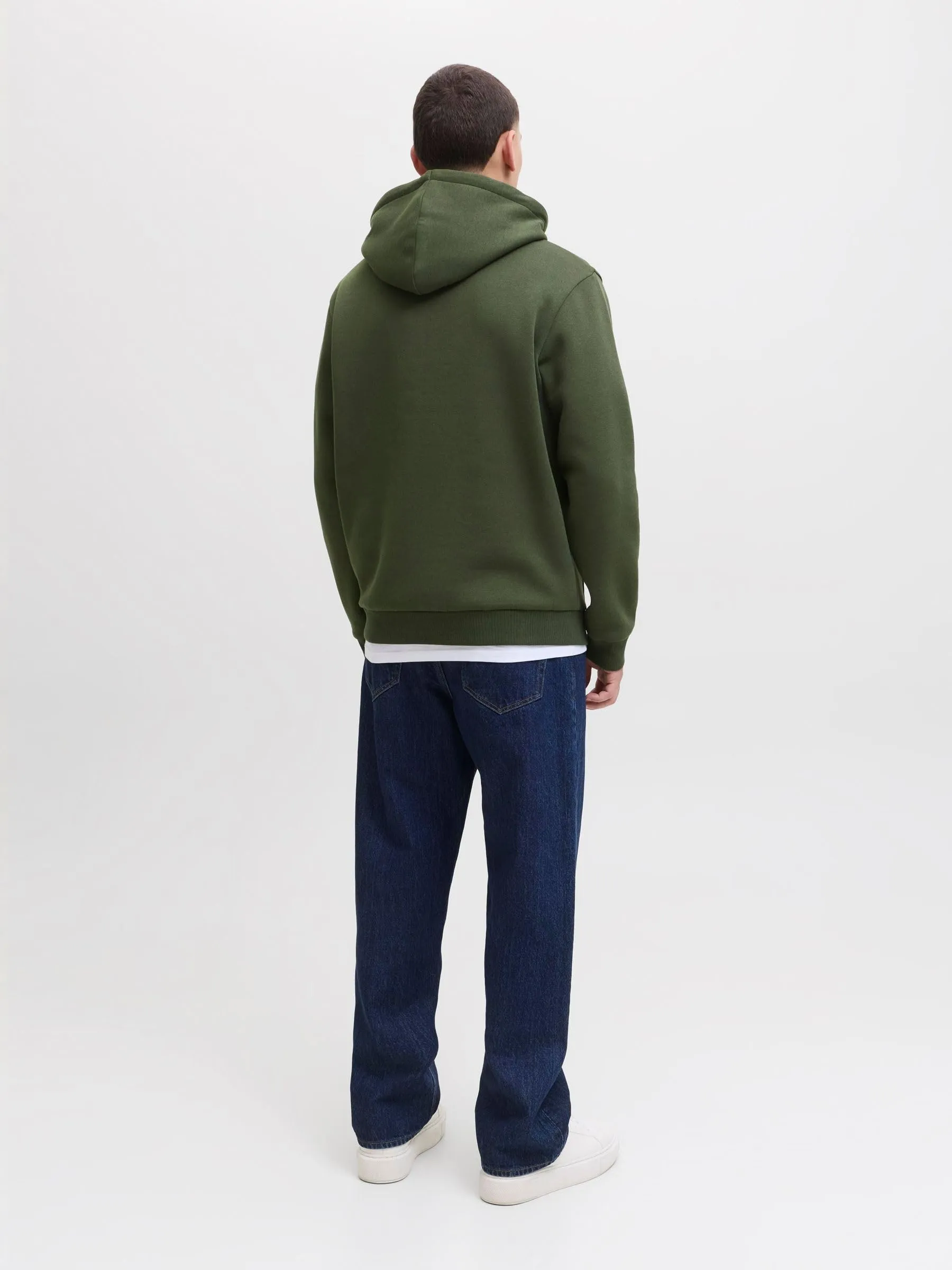 Jack & Jones Felpa con Cappuccio Tinta Unita, Borsone, M - immagine 3