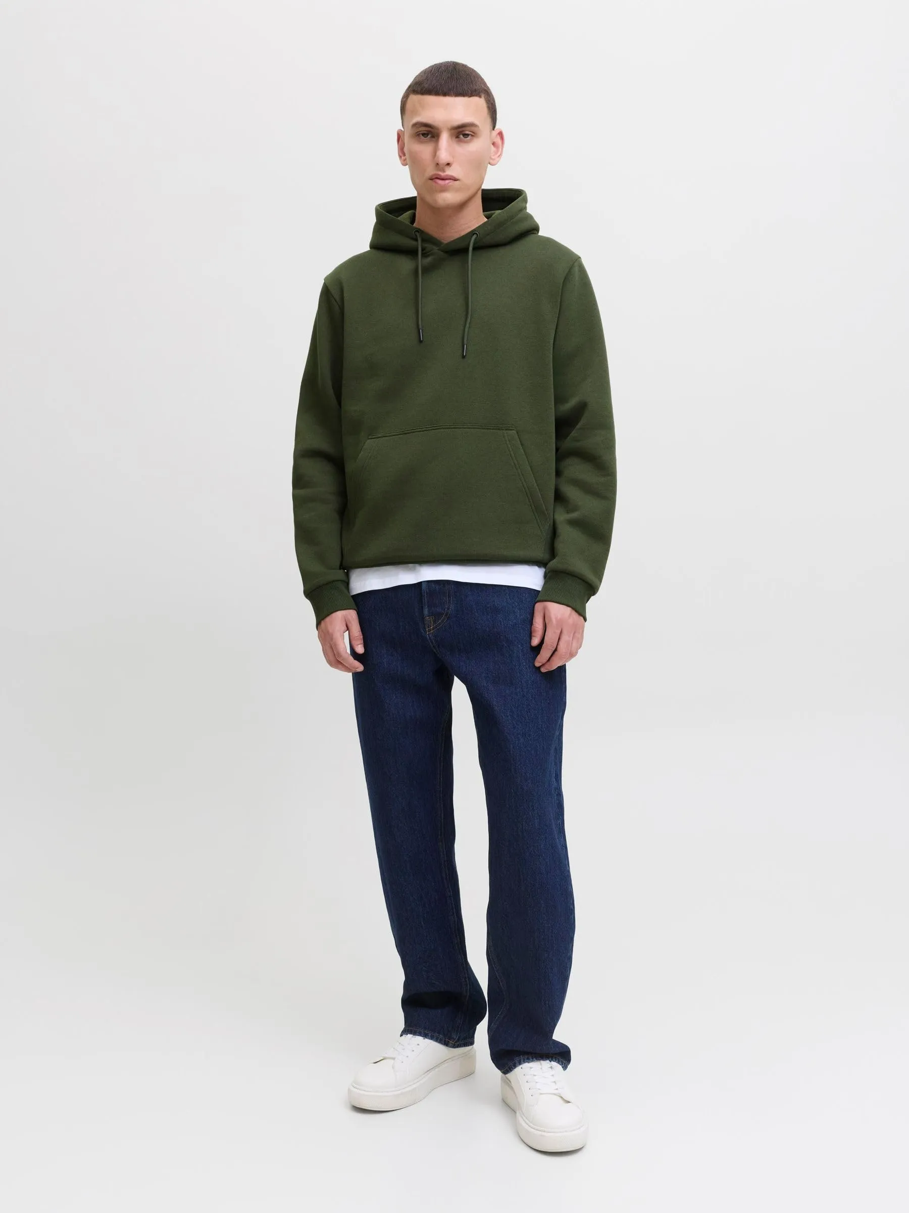 Jack & Jones Felpa con Cappuccio Tinta Unita, Borsone, M - immagine 4