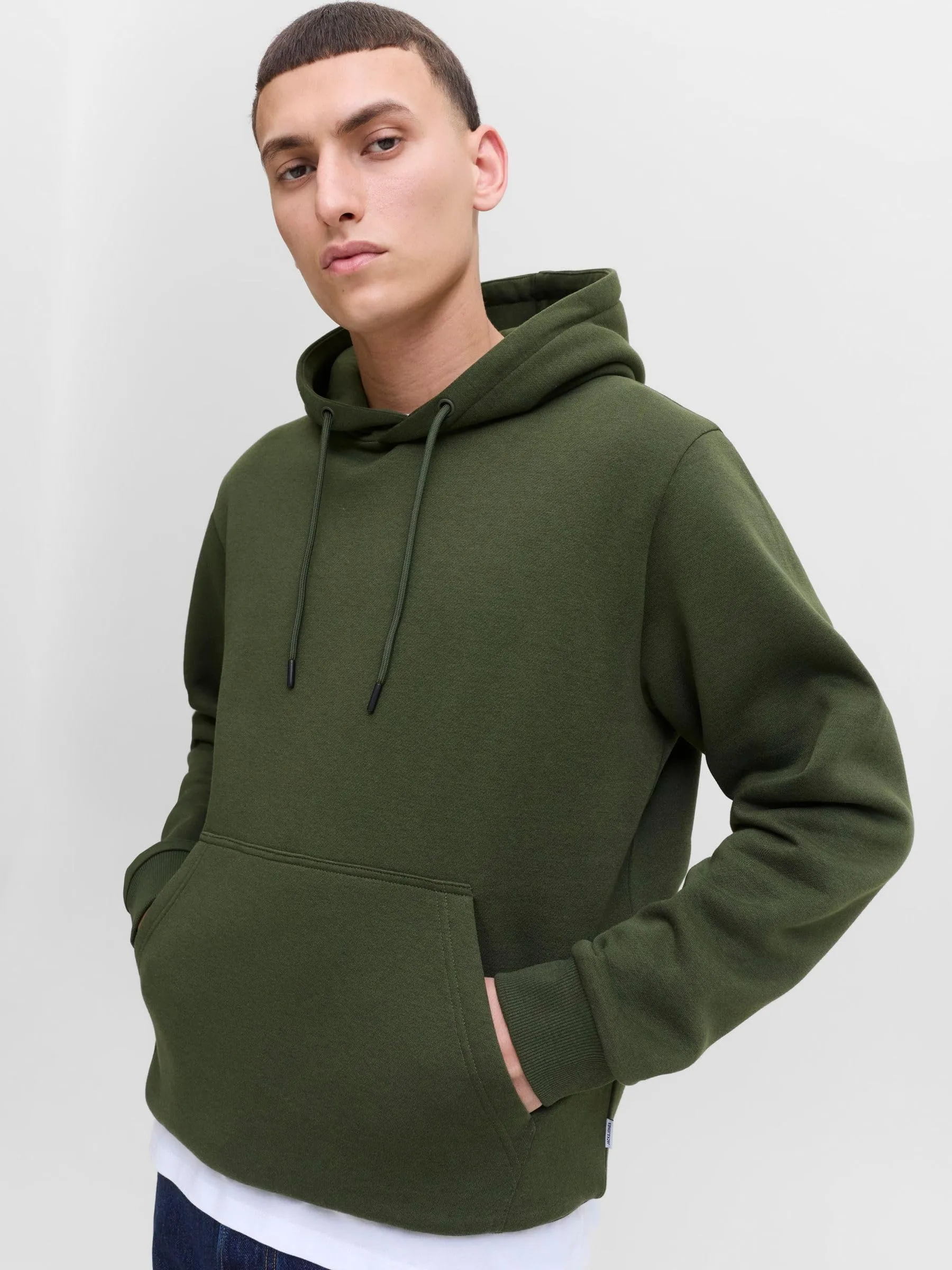 Jack & Jones Felpa con Cappuccio Tinta Unita, Borsone, M - immagine 7