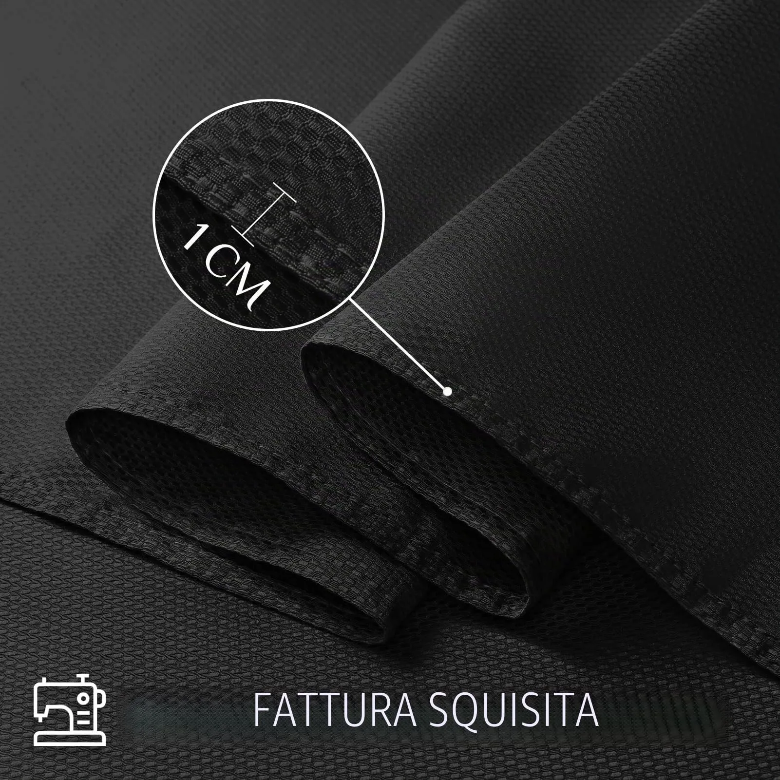 Softalker Tovaglia Nera Jacquard Poliestere 210GSM Idrorepellente Antimacchia 100x100 cm - immagine 3