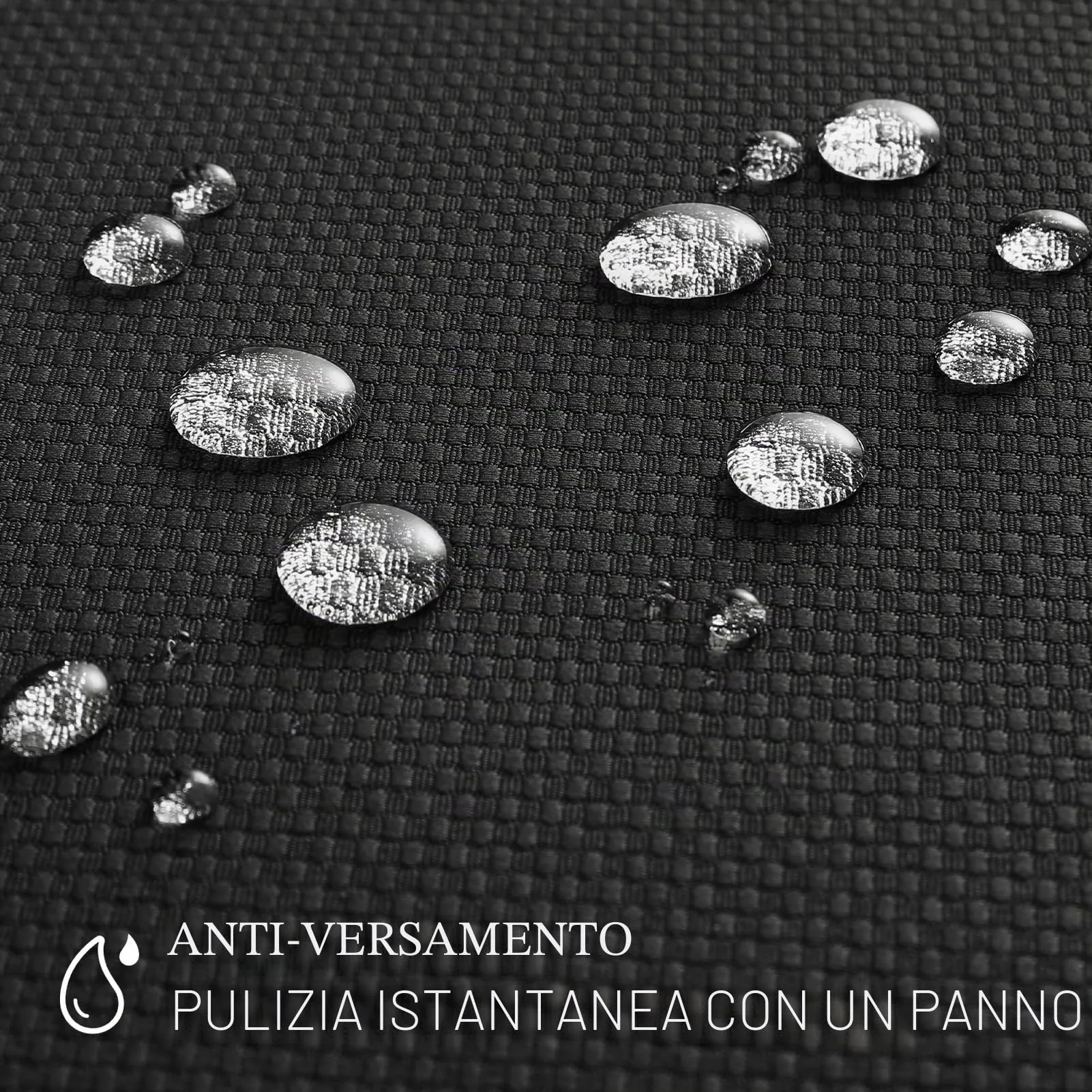 Softalker Tovaglia Nera Jacquard Poliestere 210GSM Idrorepellente Antimacchia 100x100 cm - immagine 4