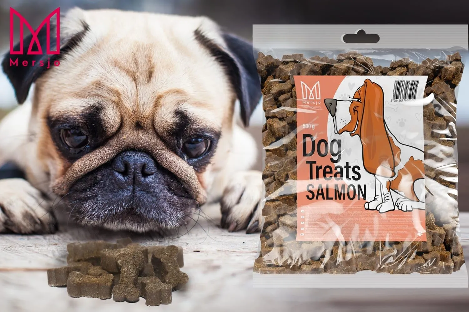MERSJO Snack per Cani al Salmone, 500g - immagine 3
