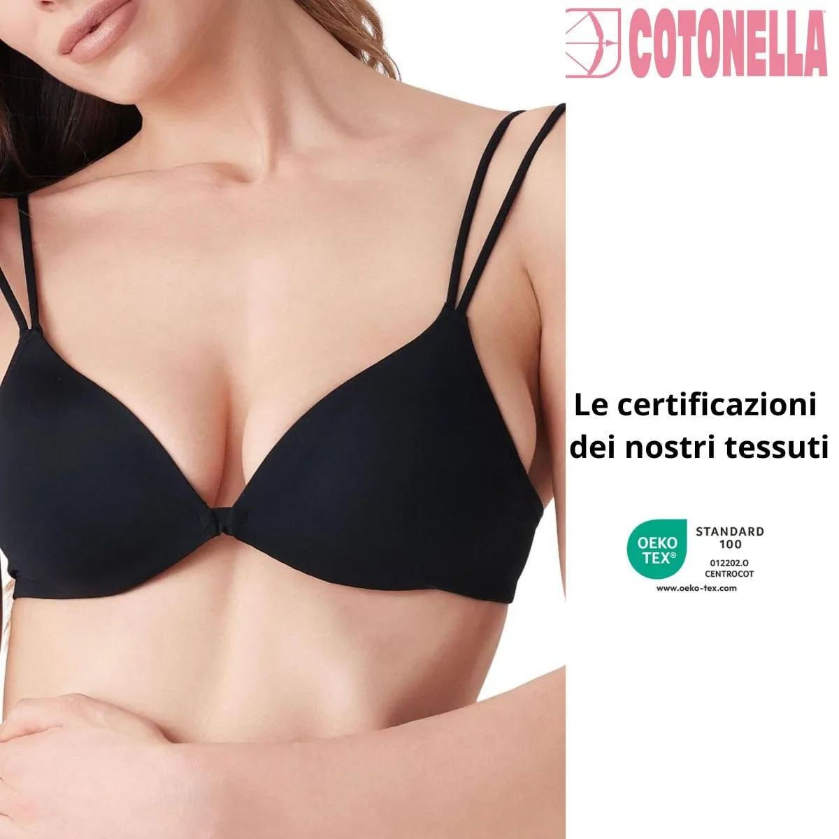 Cotonella Reggiseno a Triangolo Chiara in Microfibra con Coppe Imbottite Senza Ferretto Art.CD017 - 2 Pezzi Bianco tg 1 - immagine 5