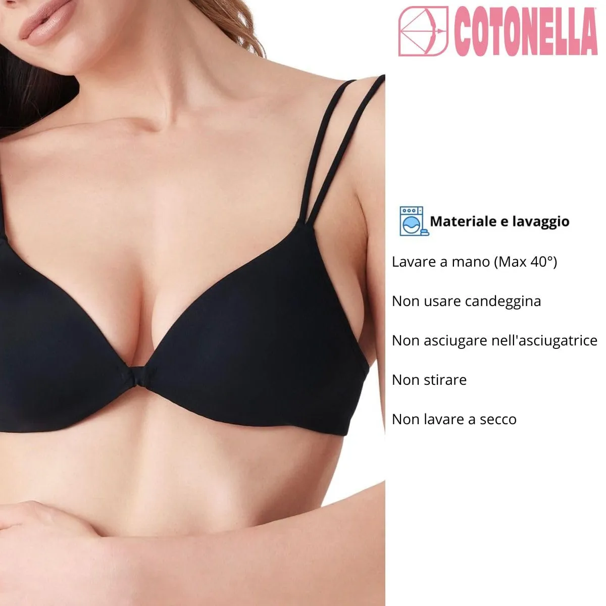 Cotonella Reggiseno a Triangolo Chiara in Microfibra con Coppe Imbottite Senza Ferretto Art.CD017 - 2 Pezzi Bianco tg 1 - immagine 6