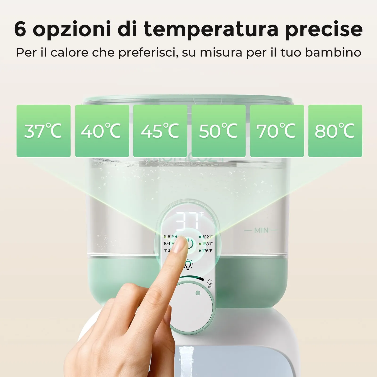 Momcozy Scaldacqua Istantaneo Biberon 1685 ml con Doppia Luce Notturna - immagine 4