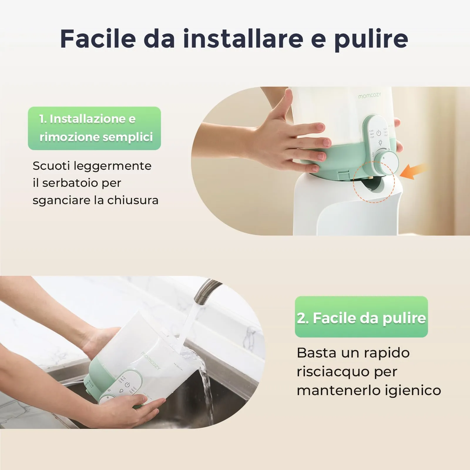 Momcozy Scaldacqua Istantaneo Biberon 1685 ml con Doppia Luce Notturna - immagine 5