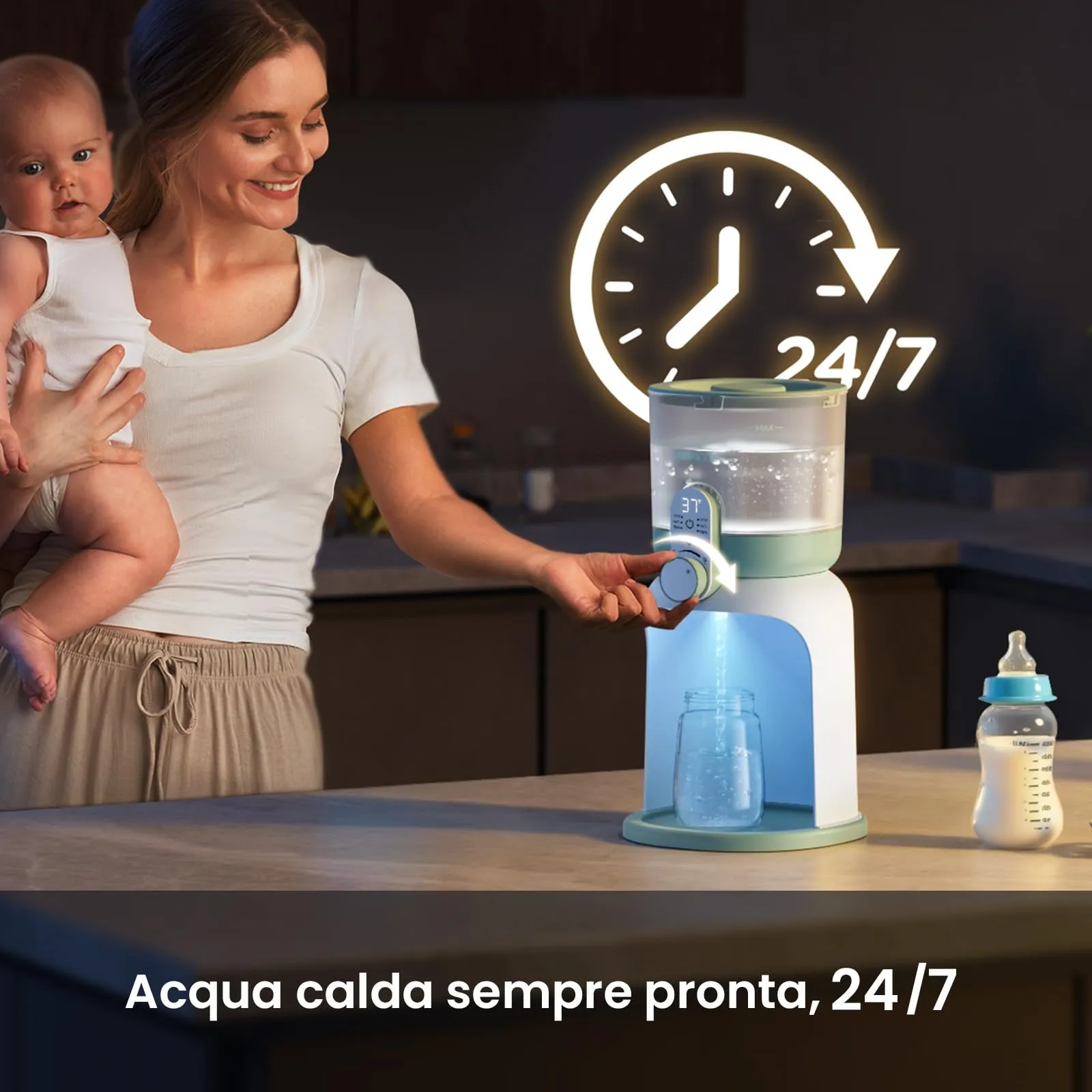 Momcozy Scaldacqua Istantaneo Biberon 1685 ml con Doppia Luce Notturna - immagine 6