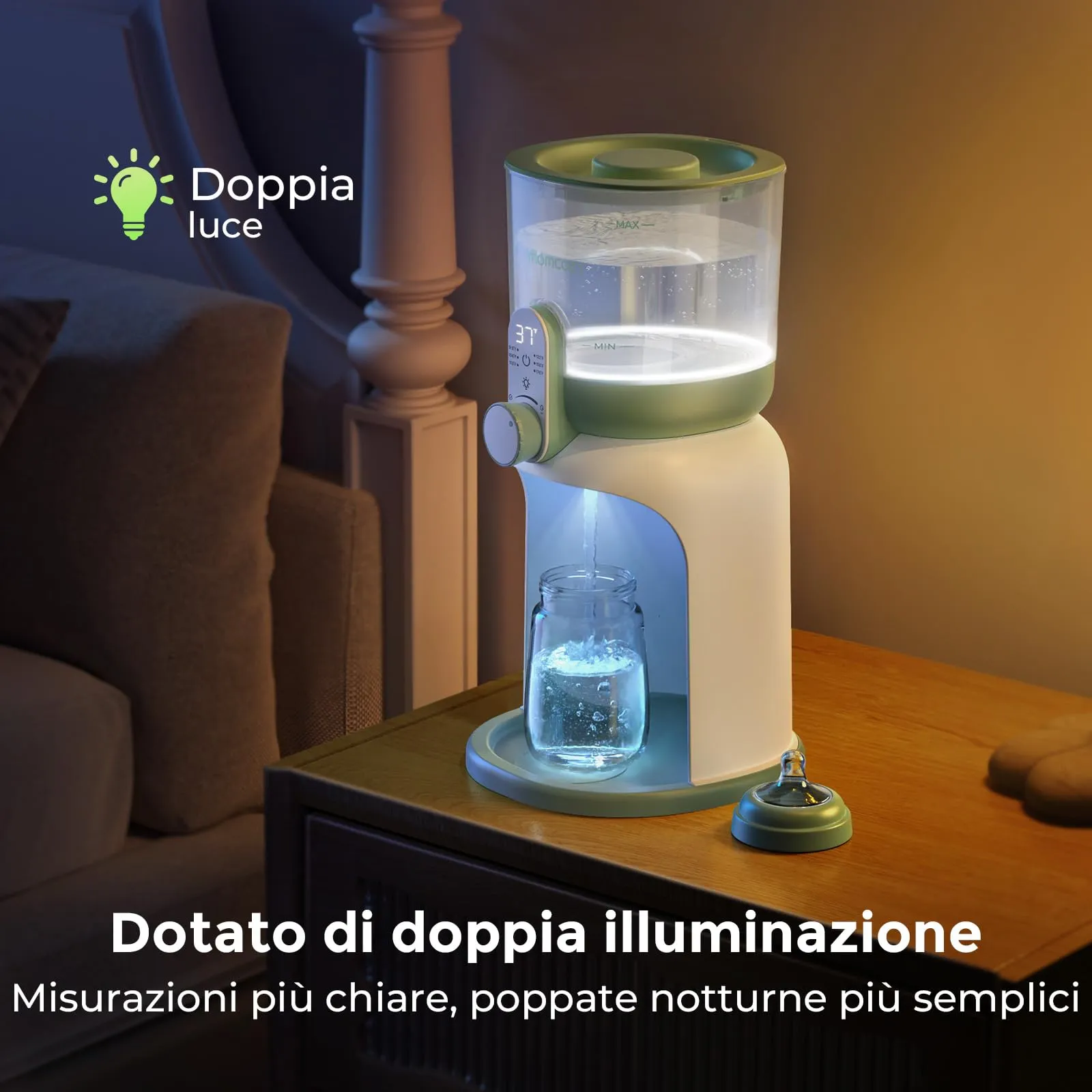 Momcozy Scaldacqua Istantaneo Biberon 1685 ml con Doppia Luce Notturna - immagine 7