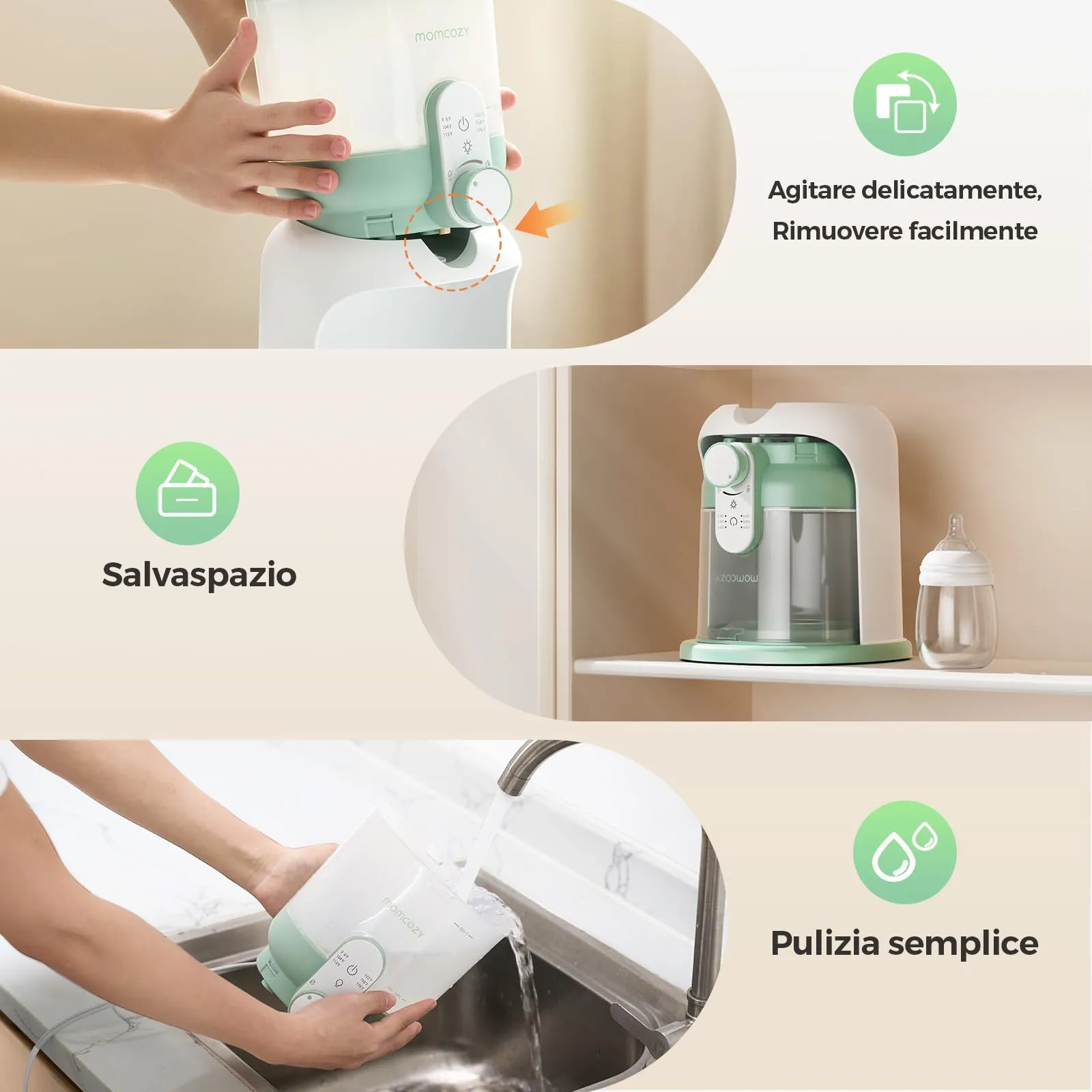 Momcozy Scaldacqua Istantaneo Biberon 1685 ml con Doppia Luce Notturna - immagine 9