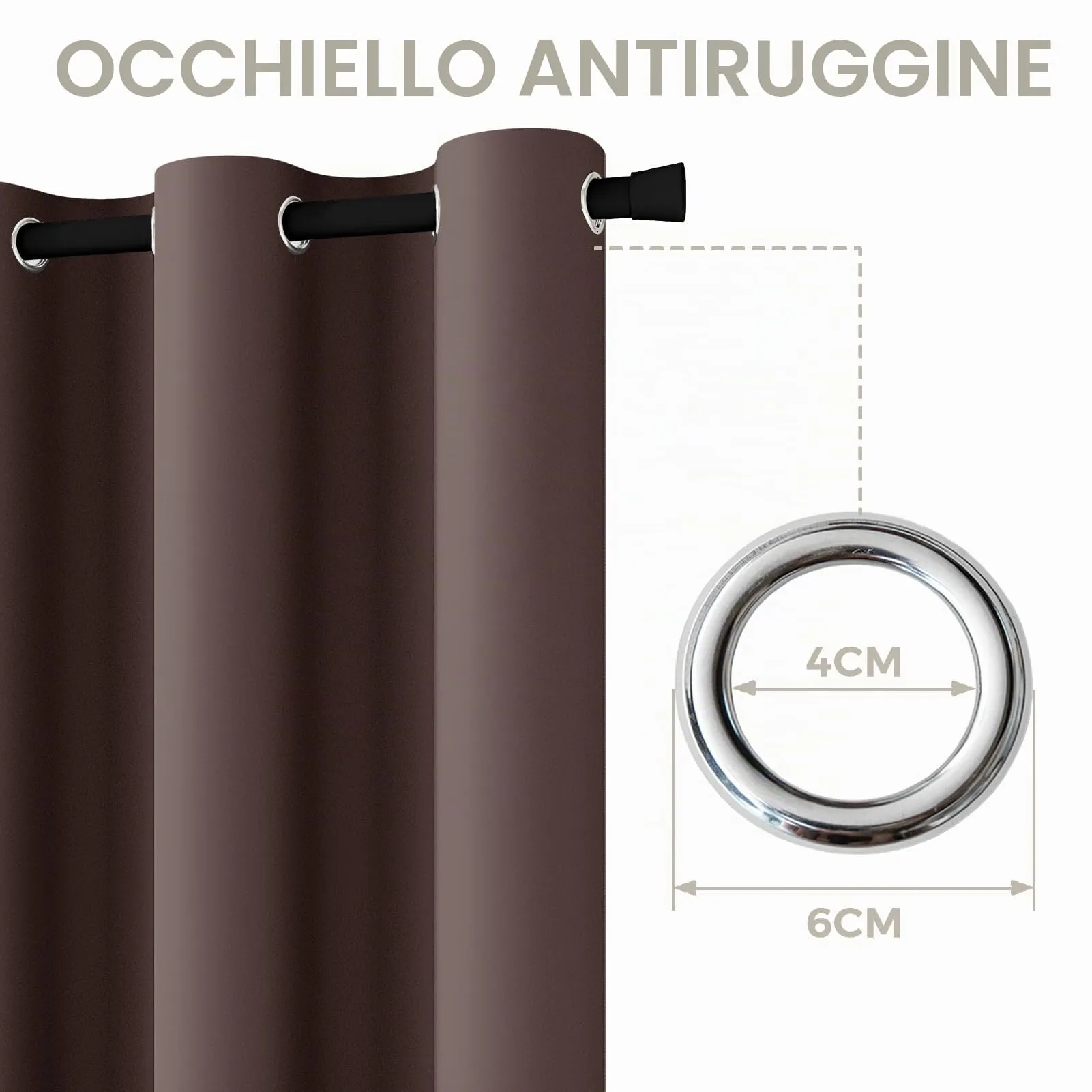 JCyh Tenda per Porta Interna Oscurante con Bastone, 132x195cm, Marrone e Nero - immagine 7