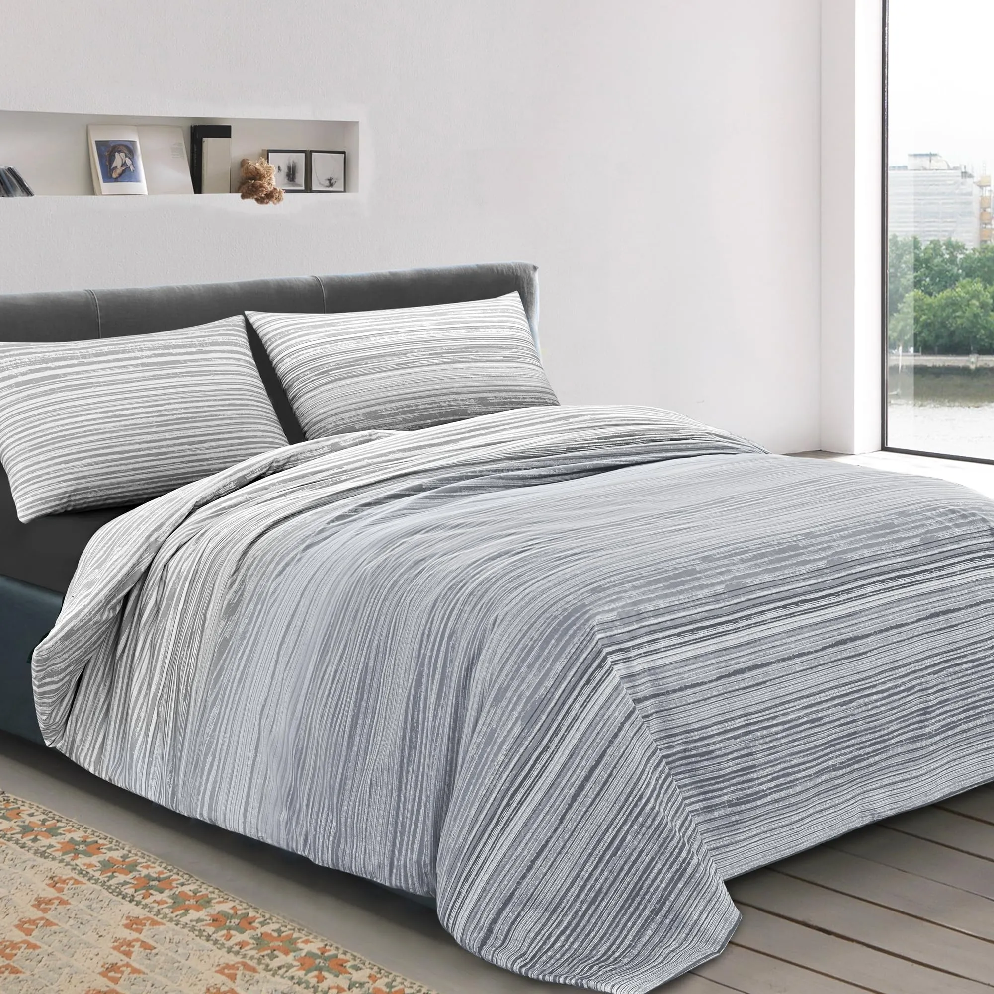 Dorian Home Copripiumino Matrimoniale in Cotone 250x210 cm con 2 Federe - immagine 1