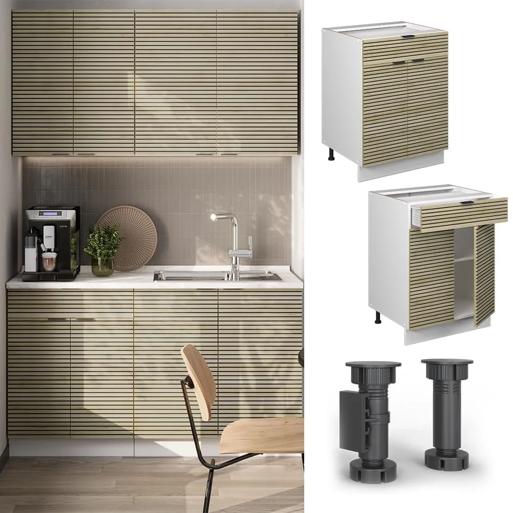 Vicco Fame-Line Mobiletto Base per Cucina, Pannello in Quercia, 60 cm - immagine 5