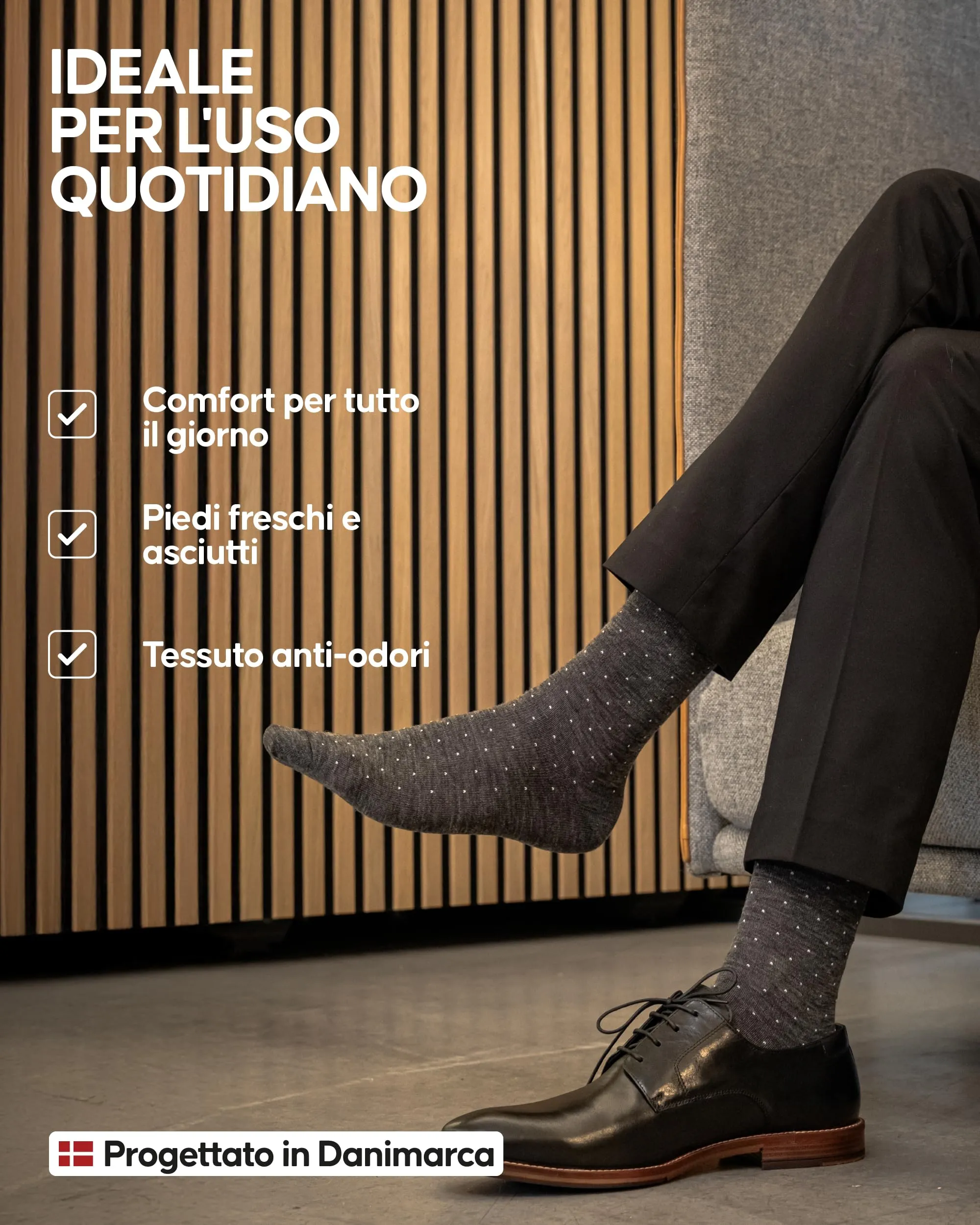 Danish Endurance Calzini in Lana Merino, Multicolore, 43-47 - immagine 3