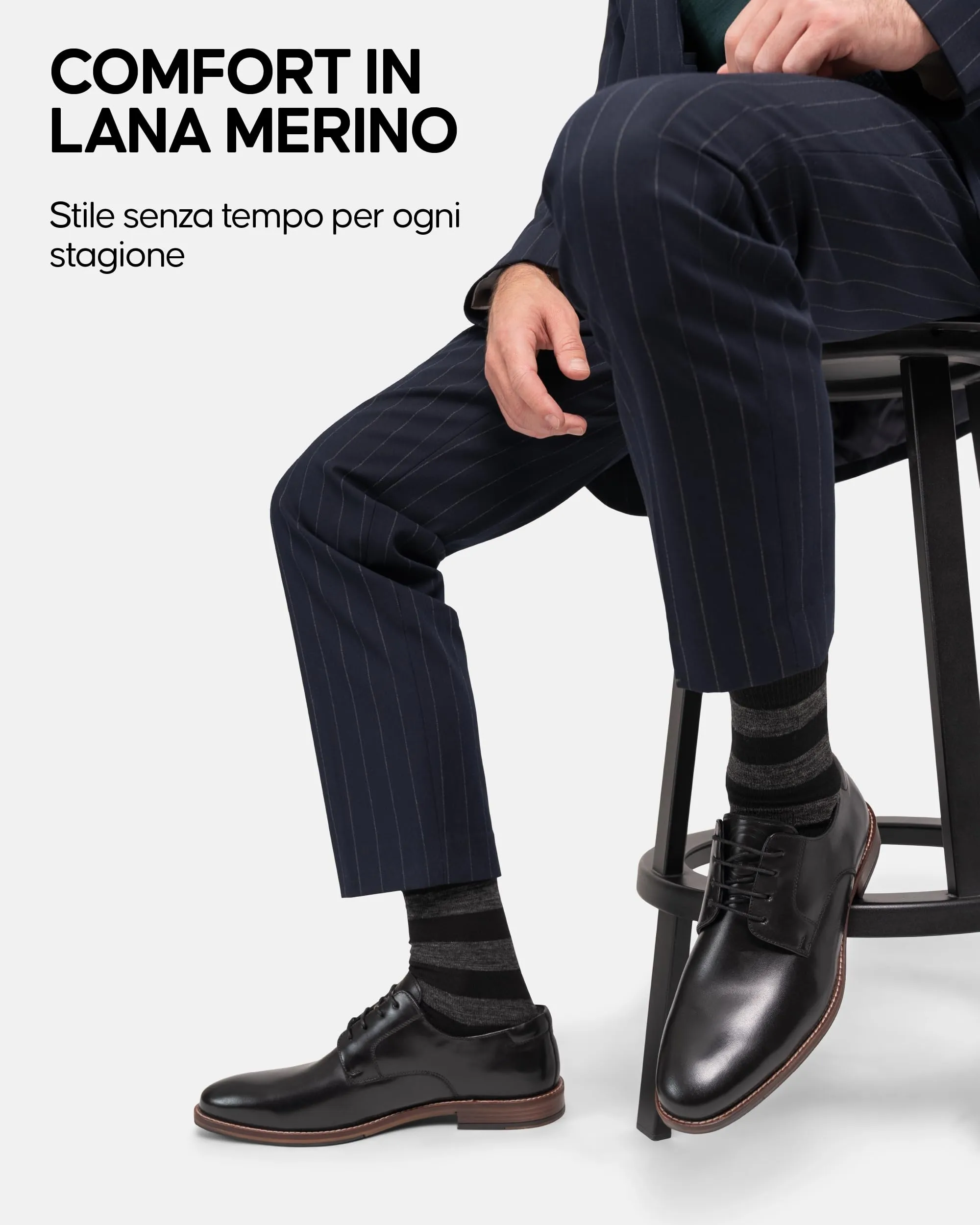 Danish Endurance Calzini in Lana Merino, Grigio, 35-38 - immagine 5
