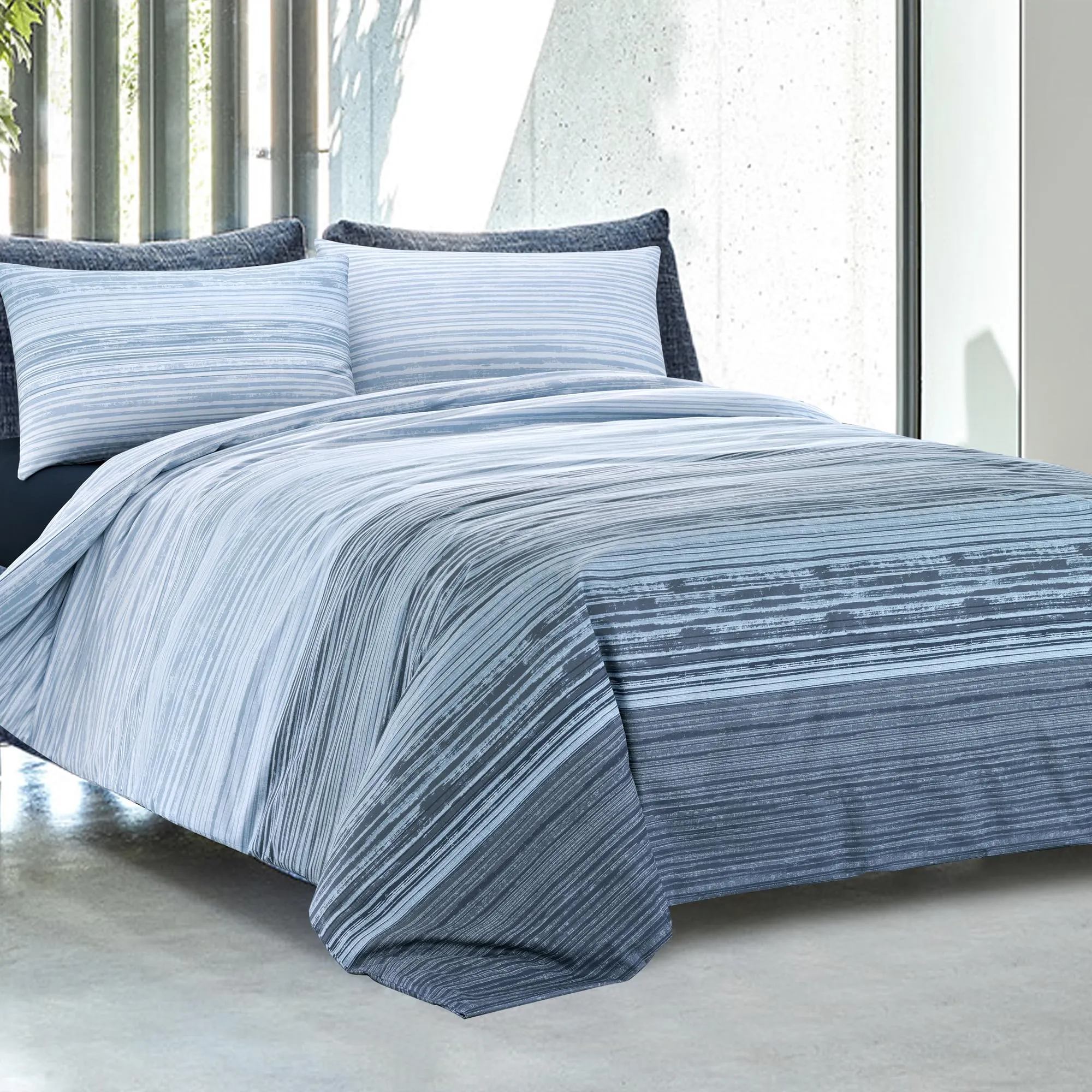 Dorian Home Copripiumino Una Piazza e Mezza in Cotone 200x210 con Federa, Padel Blu - immagine 1