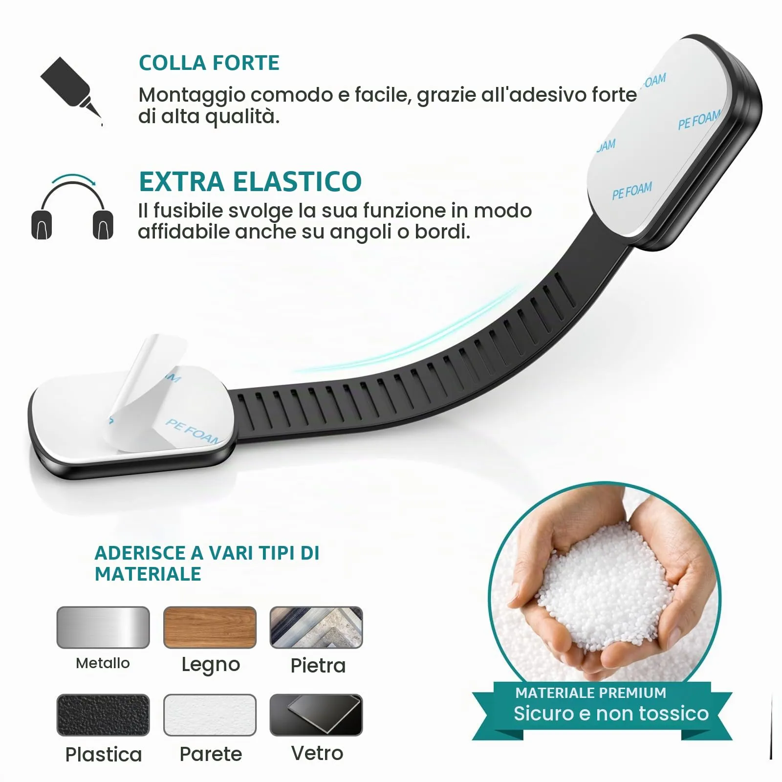 Kimsky Kit 10 Chiusure di Sicurezza per Bambini per Armadietti e Cassetti, Nero - immagine 5