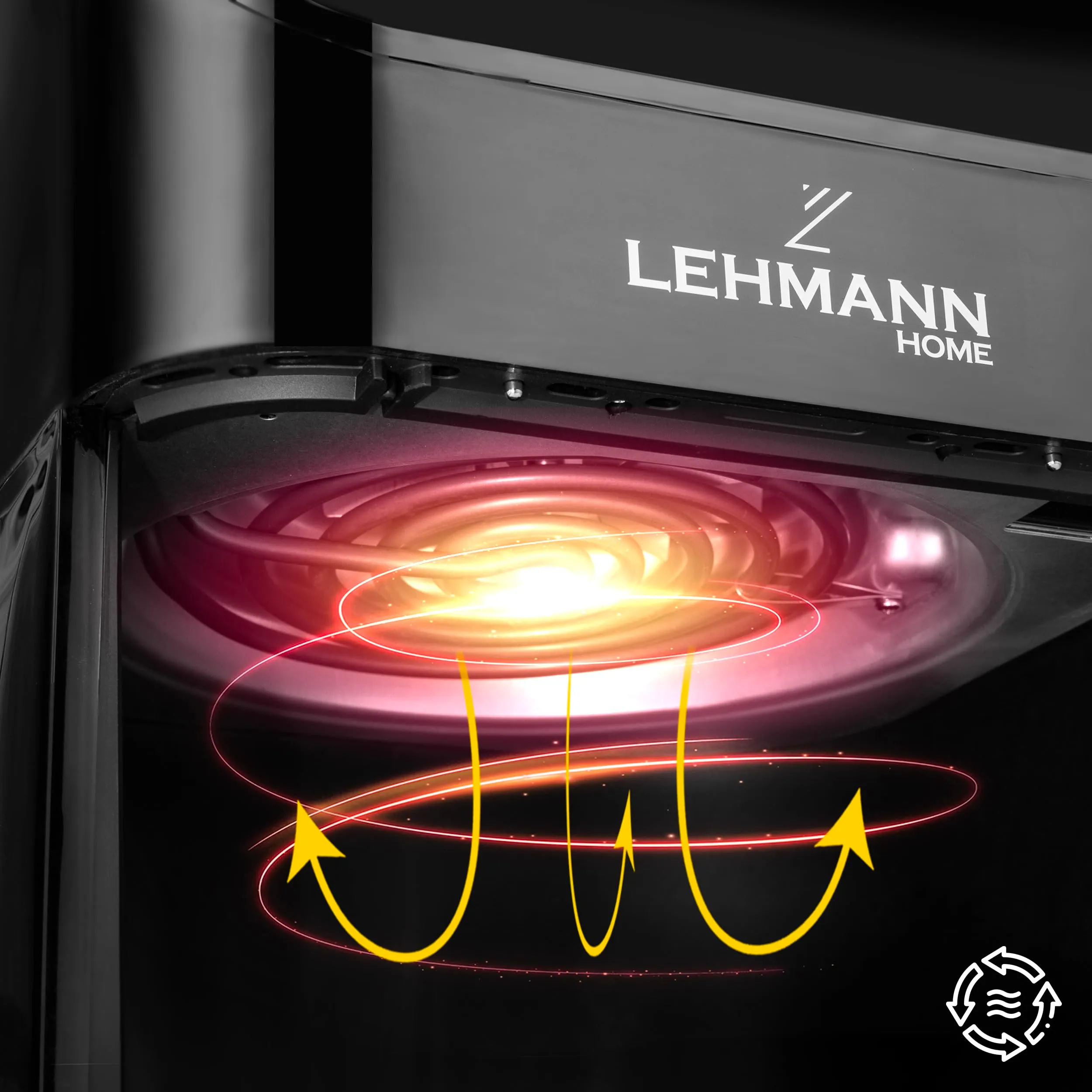 LEHMANN Friggitrice ad Aria 8L XXL con Inserto Divisorio, Finestra di Visualizzazione, 12 Programmi, 76–200°C, Nero - immagine 4