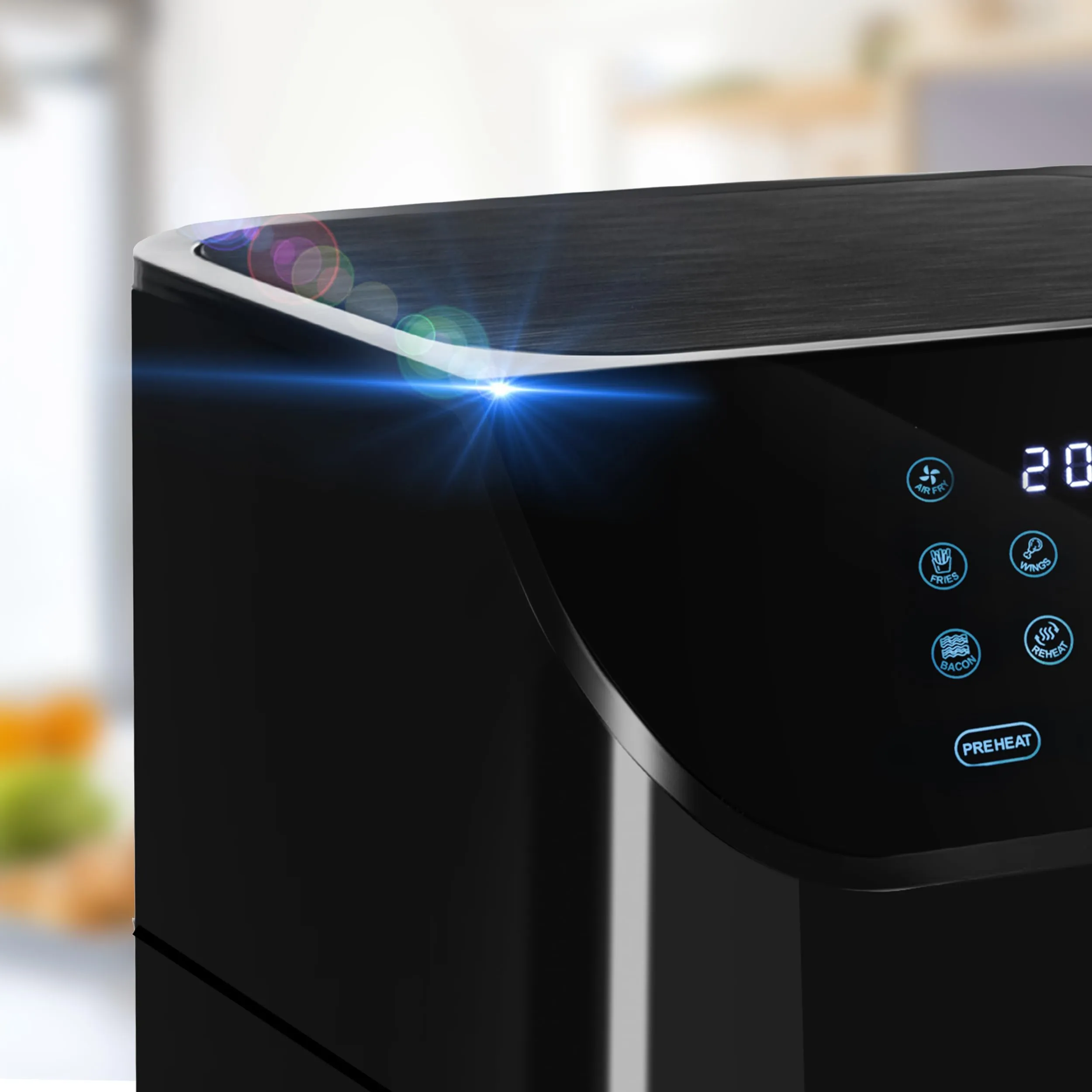 LEHMANN Friggitrice ad Aria 8L XXL con Inserto Divisorio, Finestra di Visualizzazione, 12 Programmi, 76–200°C, Nero - immagine 6
