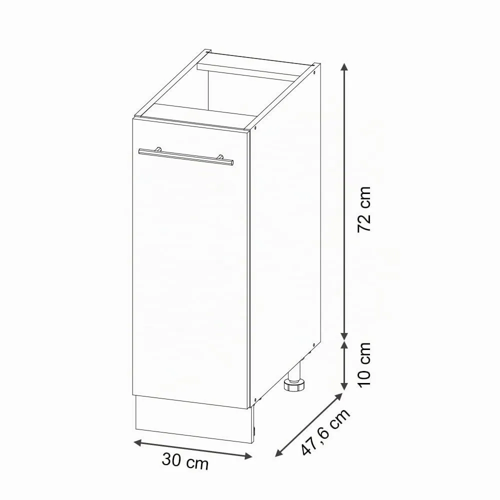 Vicco Fame-Line Colonna Dispensa Cucina, Nero Rigato, 30 cm - immagine 2