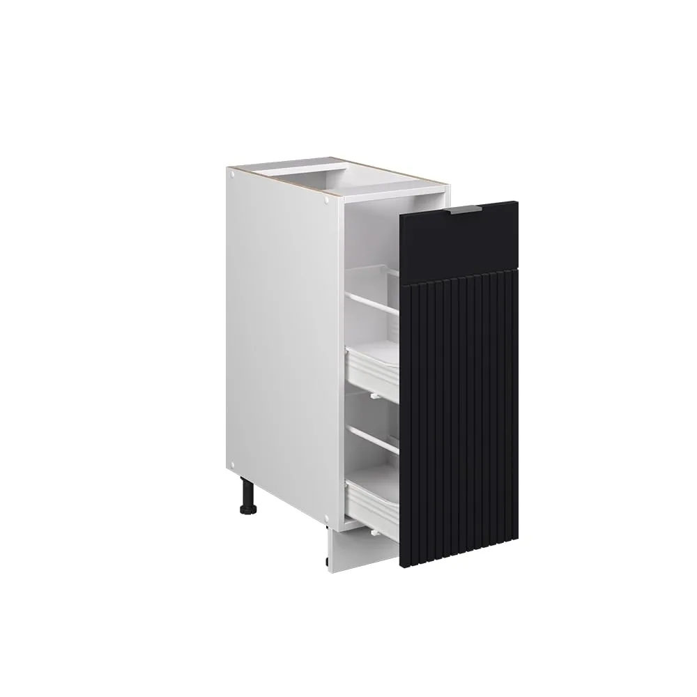 Vicco Fame-Line Colonna Dispensa Cucina, Nero Rigato, 30 cm - immagine 5