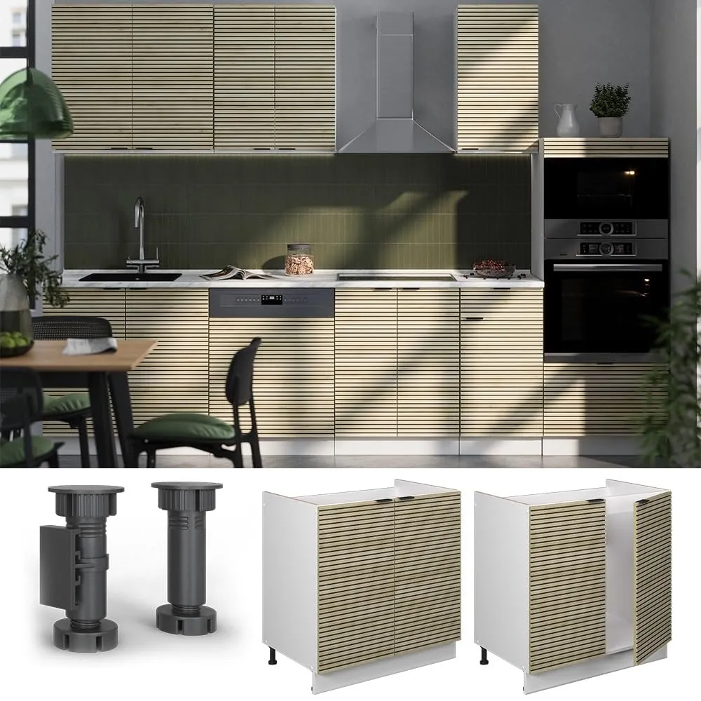 Vicco Mobile lavello cucina Fame-Line, Pannello in quercia, 80 cm - immagine 5