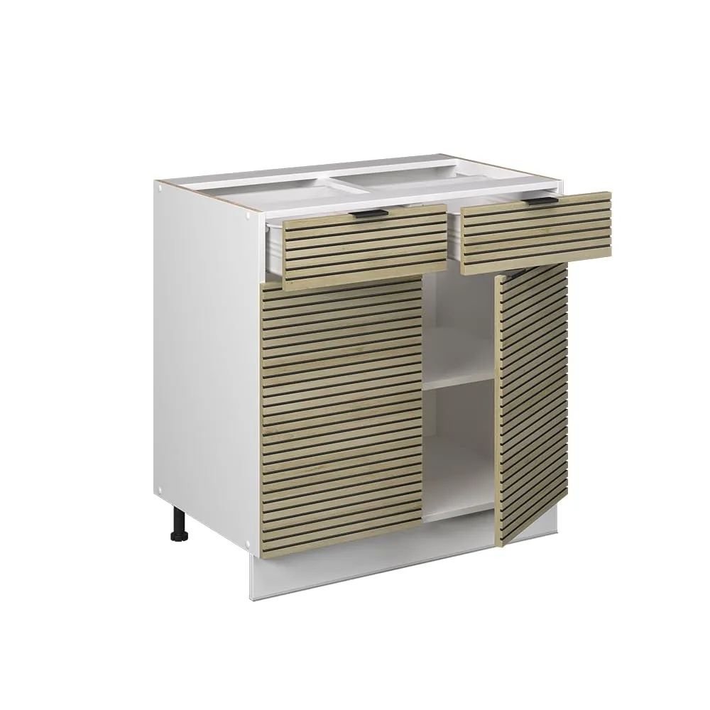 Vicco Mobiletto Base per Cucina Fame-Line, Pannello in Quercia, 80 cm - immagine 5