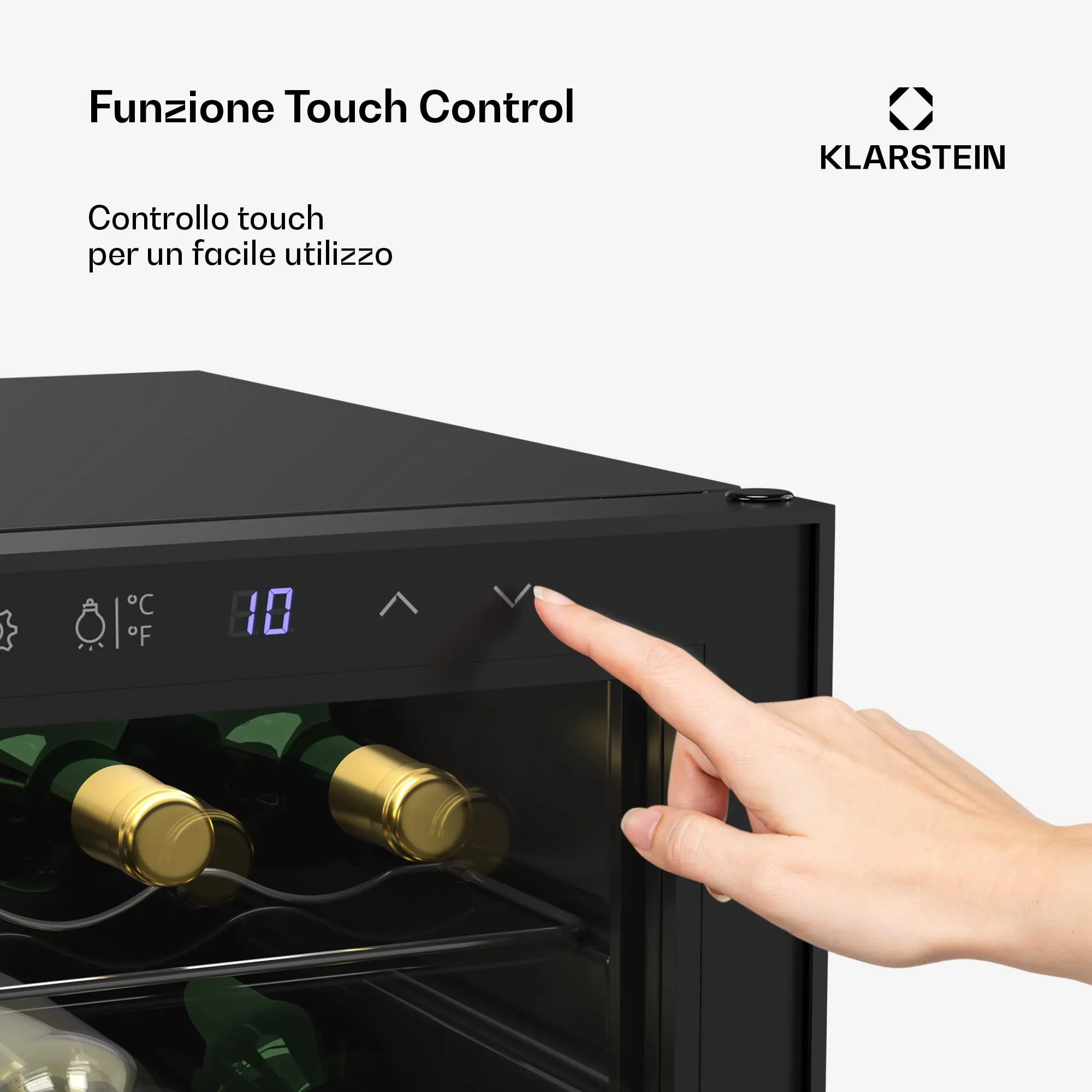 Klarstein Shiraz Cantinetta Vino Nero, 36 Bottiglie, 113 L, Doppia Temperatura, 5–18 °C, LED, Telaio Inox - immagine 6