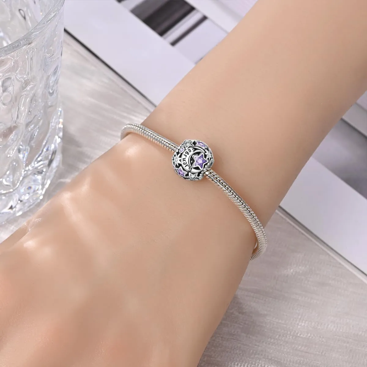 KUNSIR Bead Charm in Argento Sterling 925 con Cubic Zirconia per Braccialetti e Collane Europei - immagine 4