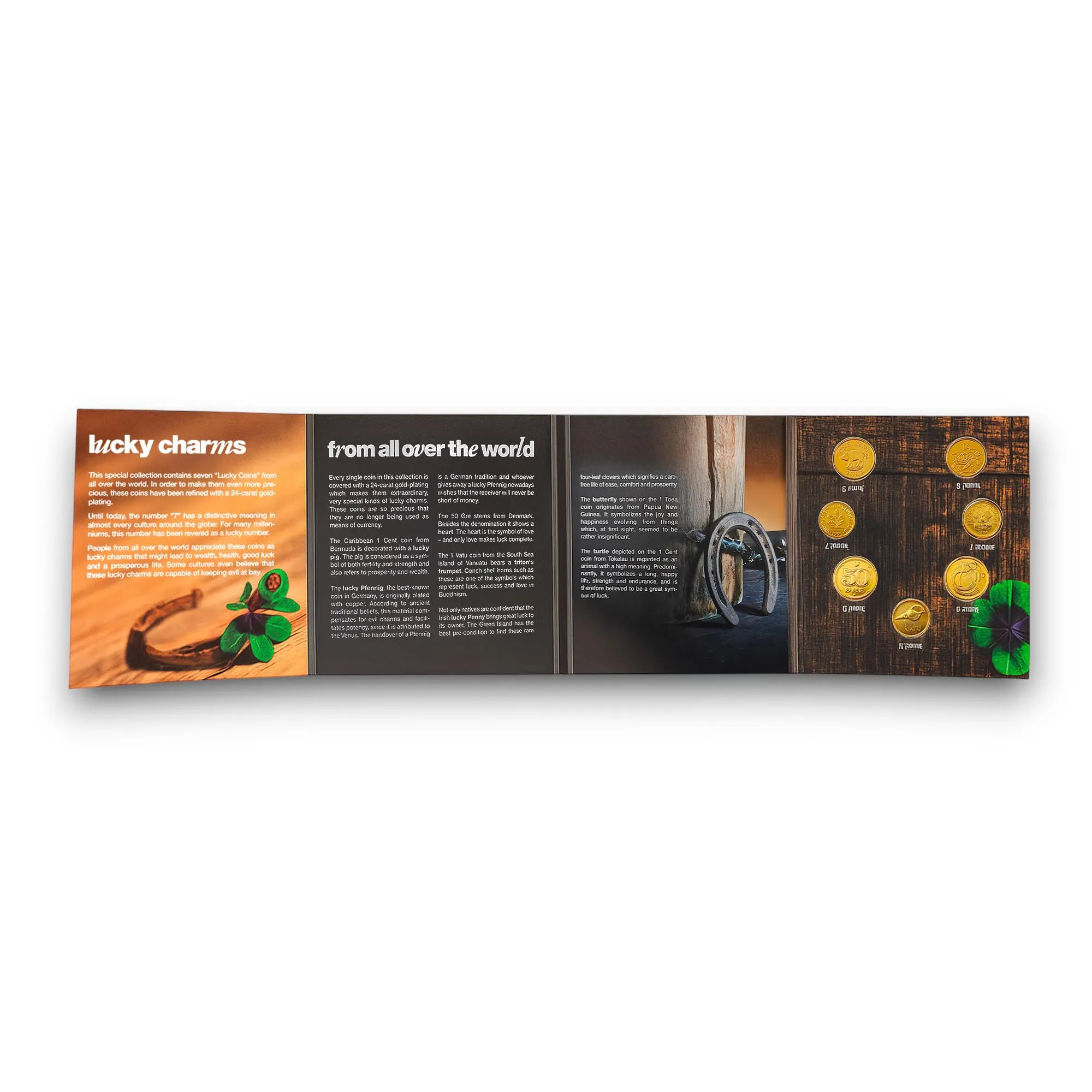 IMPACTO COLECCIONABLES Lucky Coins - Collezione di 7 Monete della Fortuna Placcate in Oro 24 Carati - immagine 3