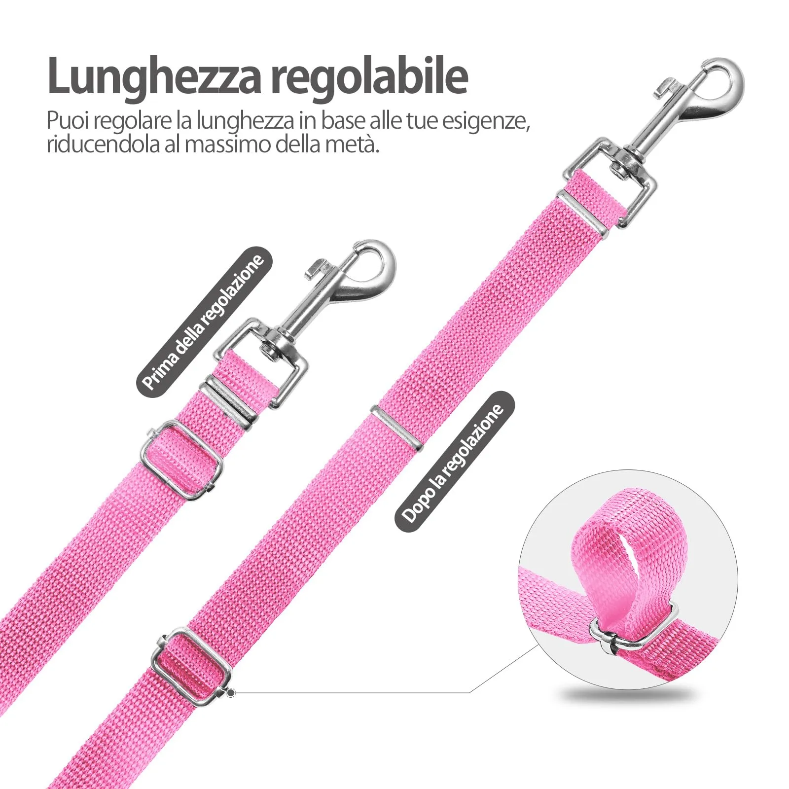 SuplutuX Guinzaglio Addestramento Regolabile per Cani, Lunghina 20m con Impugnatura Imbottita, Rosa - immagine 3