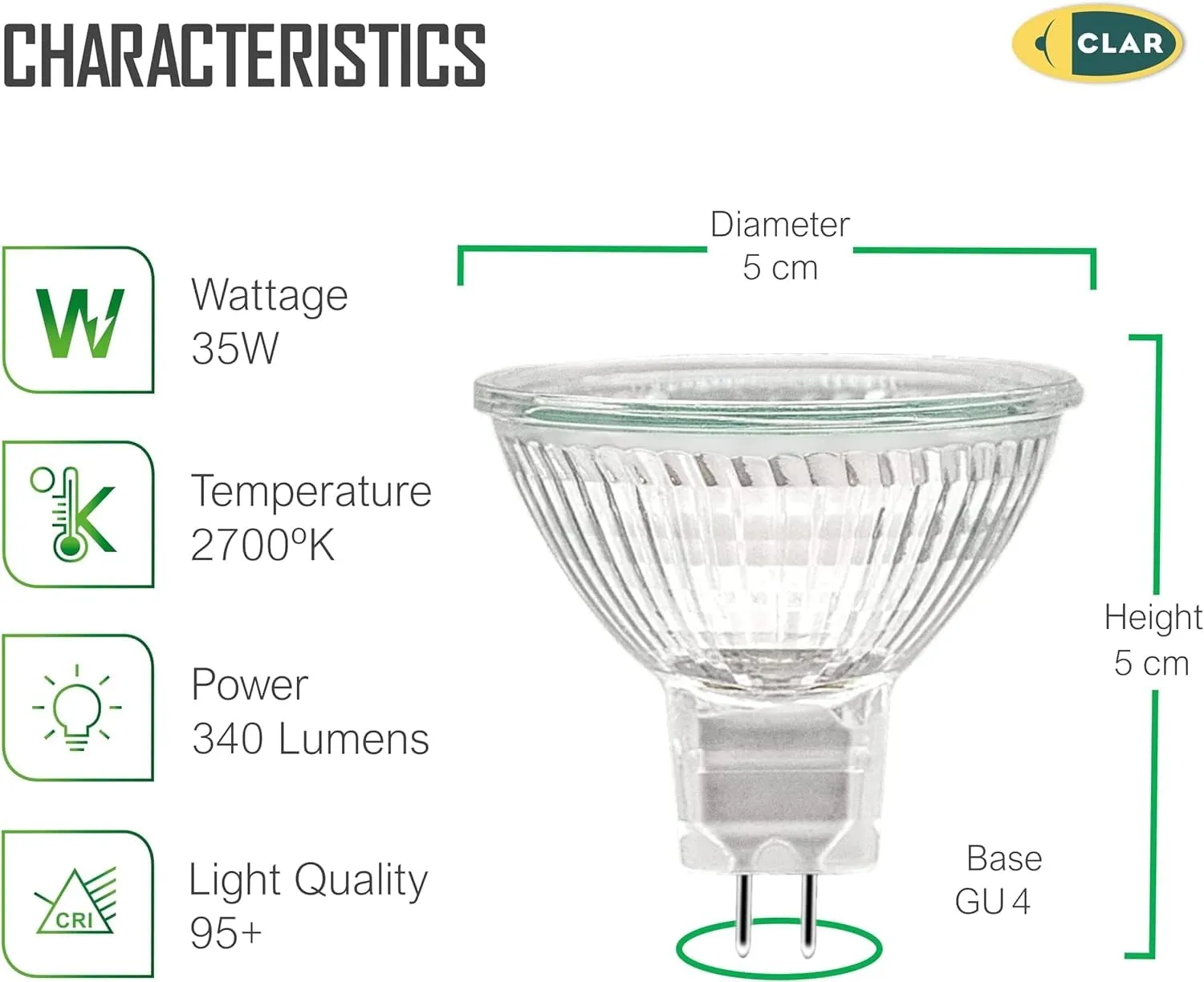 CLAR Lampada Alogena GU4 35W 12V (Pack 100) - immagine 2