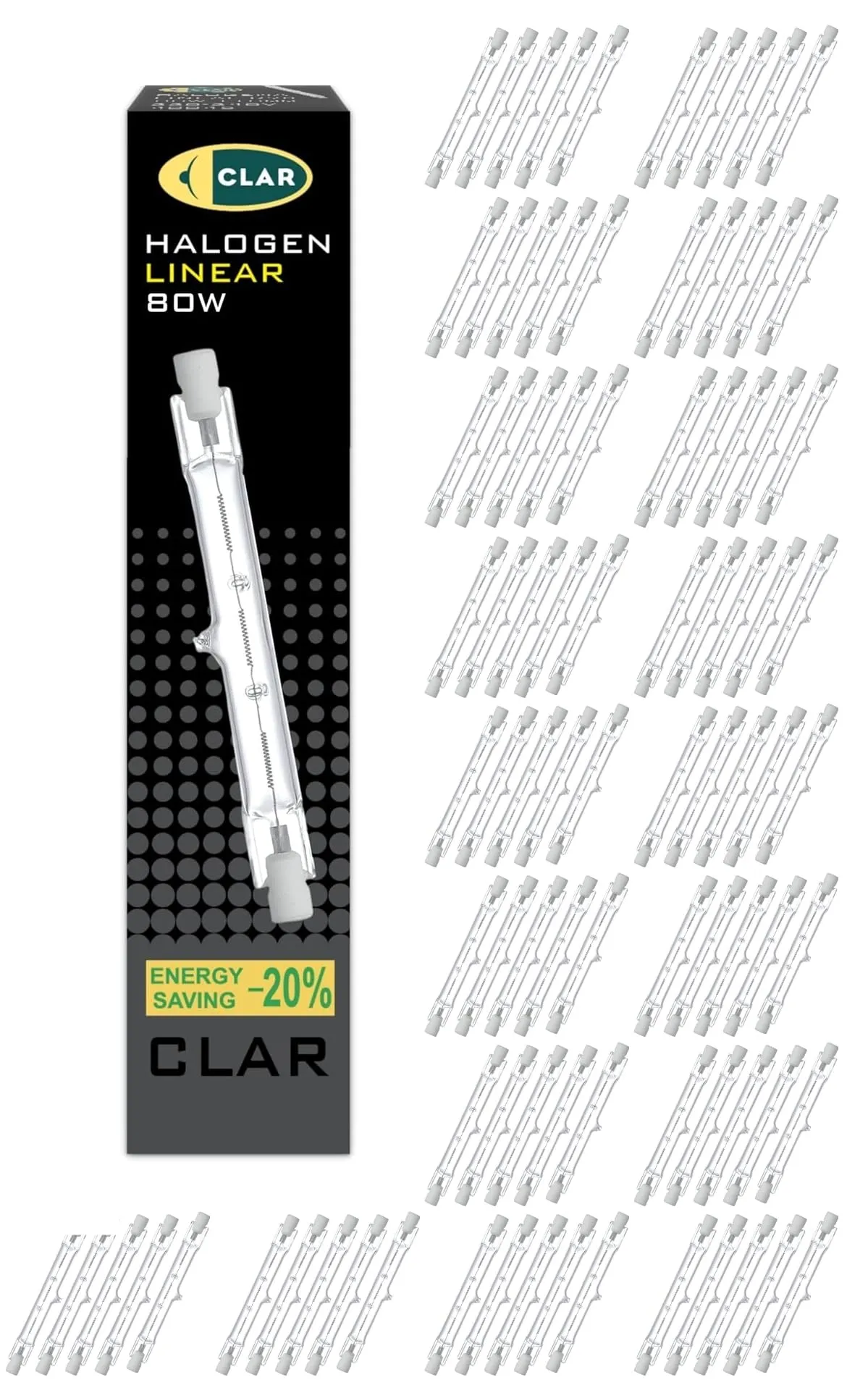 CLAR Lampadina Alogena 80W 78mm R7S (Pack 100) - immagine 1