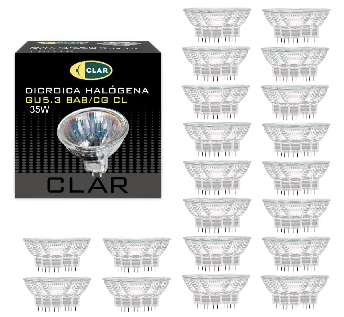 CLAR Lampadina Alogena Dicromica 35W 12V GU5.3 (Pack 100) - immagine 1