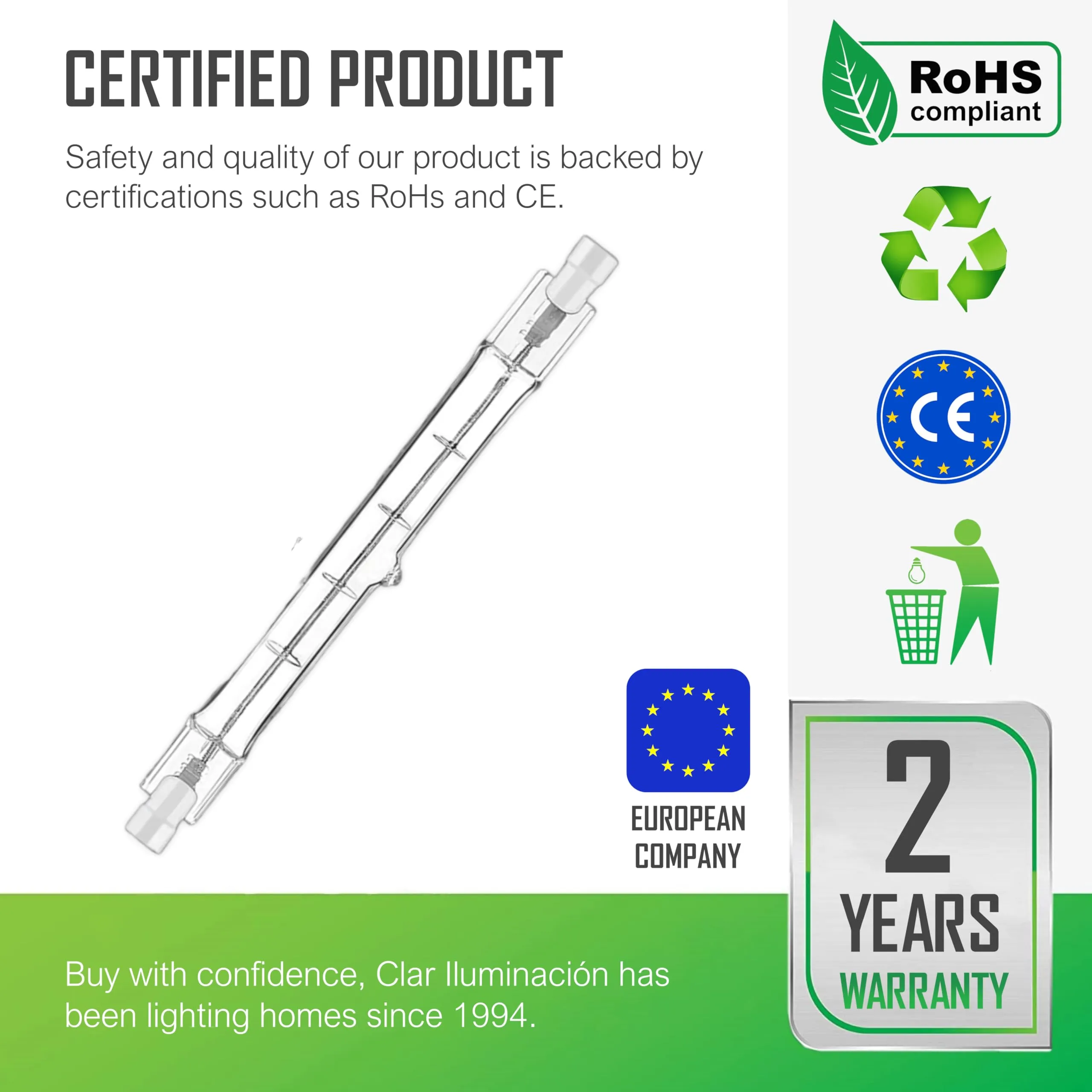 CLAR Lampadina Alogena R7S 400W 118mm (Pack 100) - immagine 3