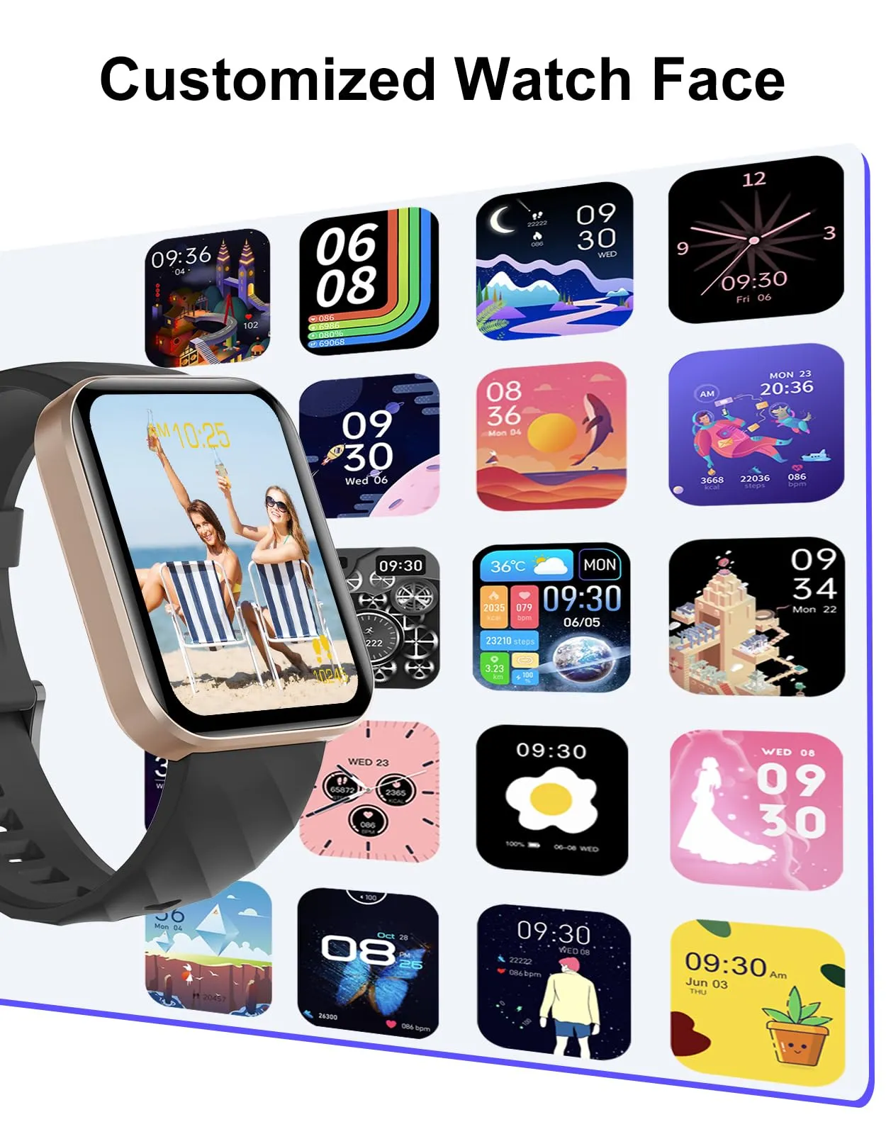 Dakofied Smartwatch Bluetooth 5.4, Display AMOLED 1.83 Pollici, Cardiofrequenzimetro, Saturimetro, IP68, Compatibile con Android e iOS - immagine 6