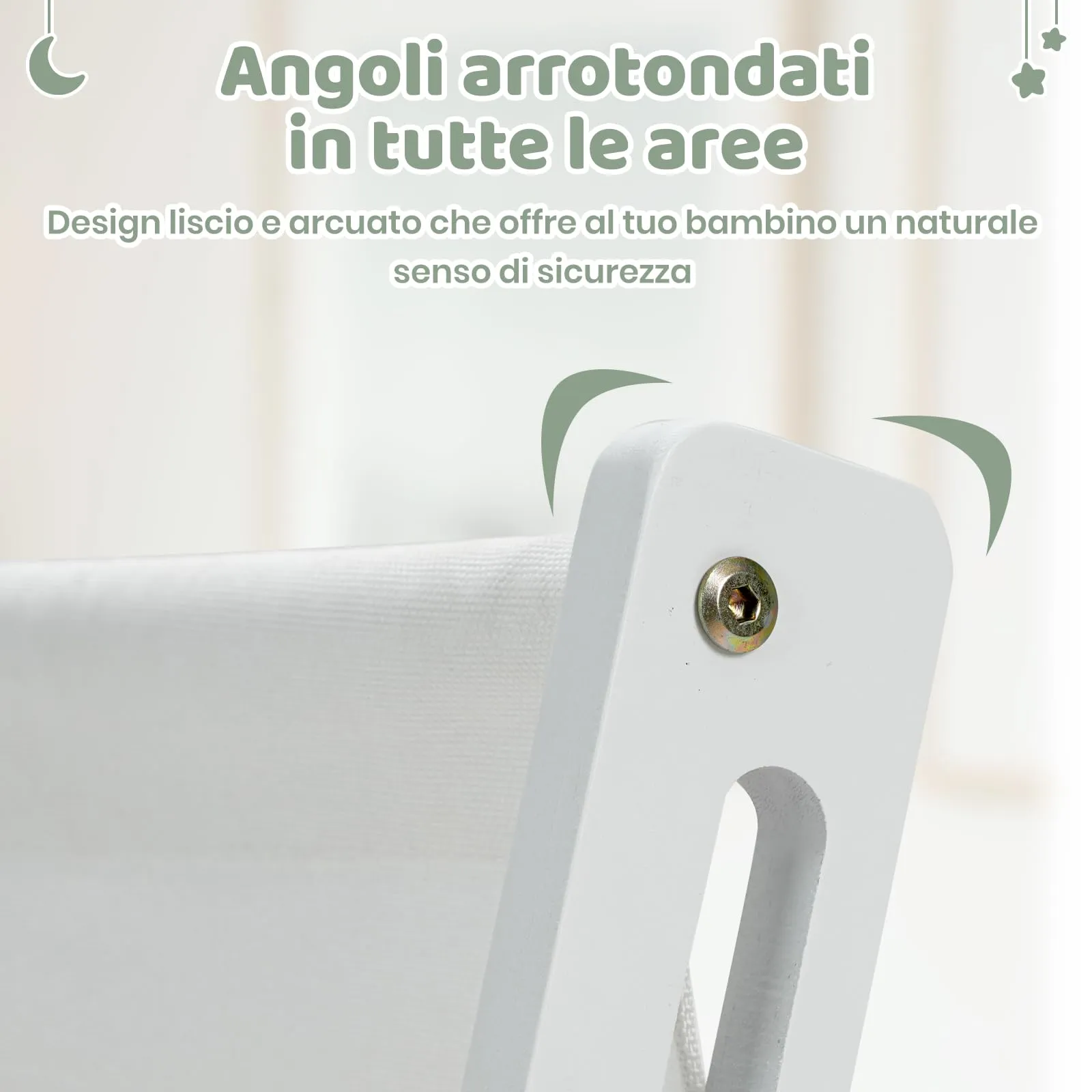 COSYLAND Libreria Montessori per Bambini con 6 Scomparti in Tessuto Oxford e Legno Naturale, Bianca - immagine 7