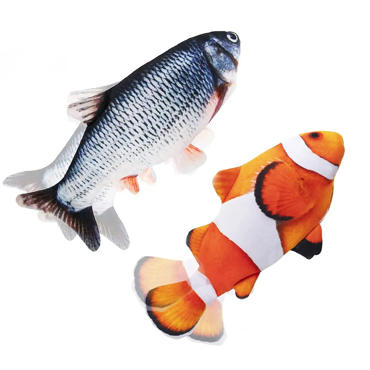 Nepfaivy Giocattolo Interattivo per Gatti, Pesce Elettrico con Erba Gatta, Carpa e Pesce Pagliaccio - immagine 1