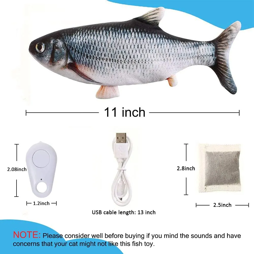 Nepfaivy Giocattolo Interattivo per Gatti, Pesce Elettrico con Erba Gatta e Telecomando - immagine 6
