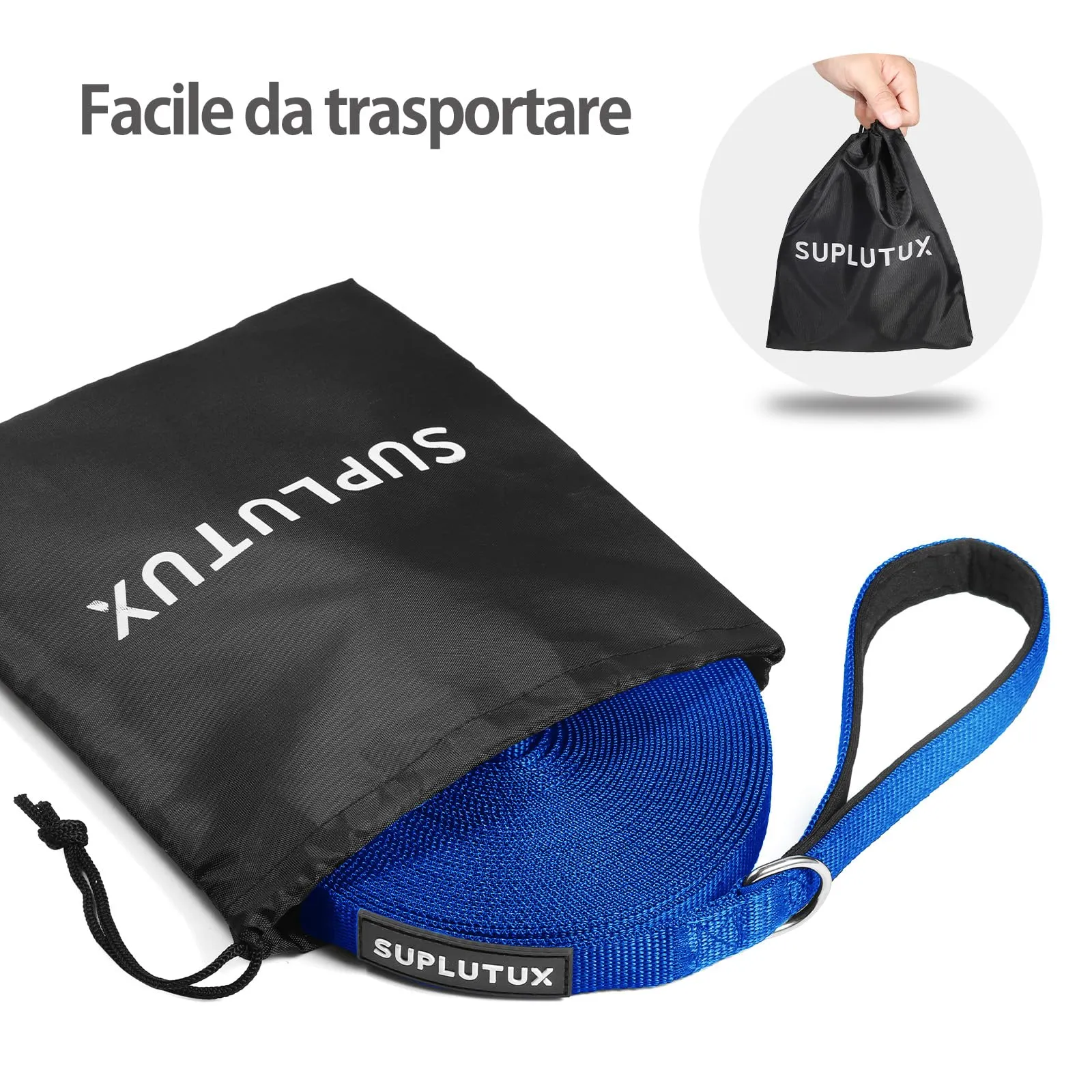 SuplutuX Guinzaglio Addestramento per Cani Regolabile, 30m, Blu - immagine 4