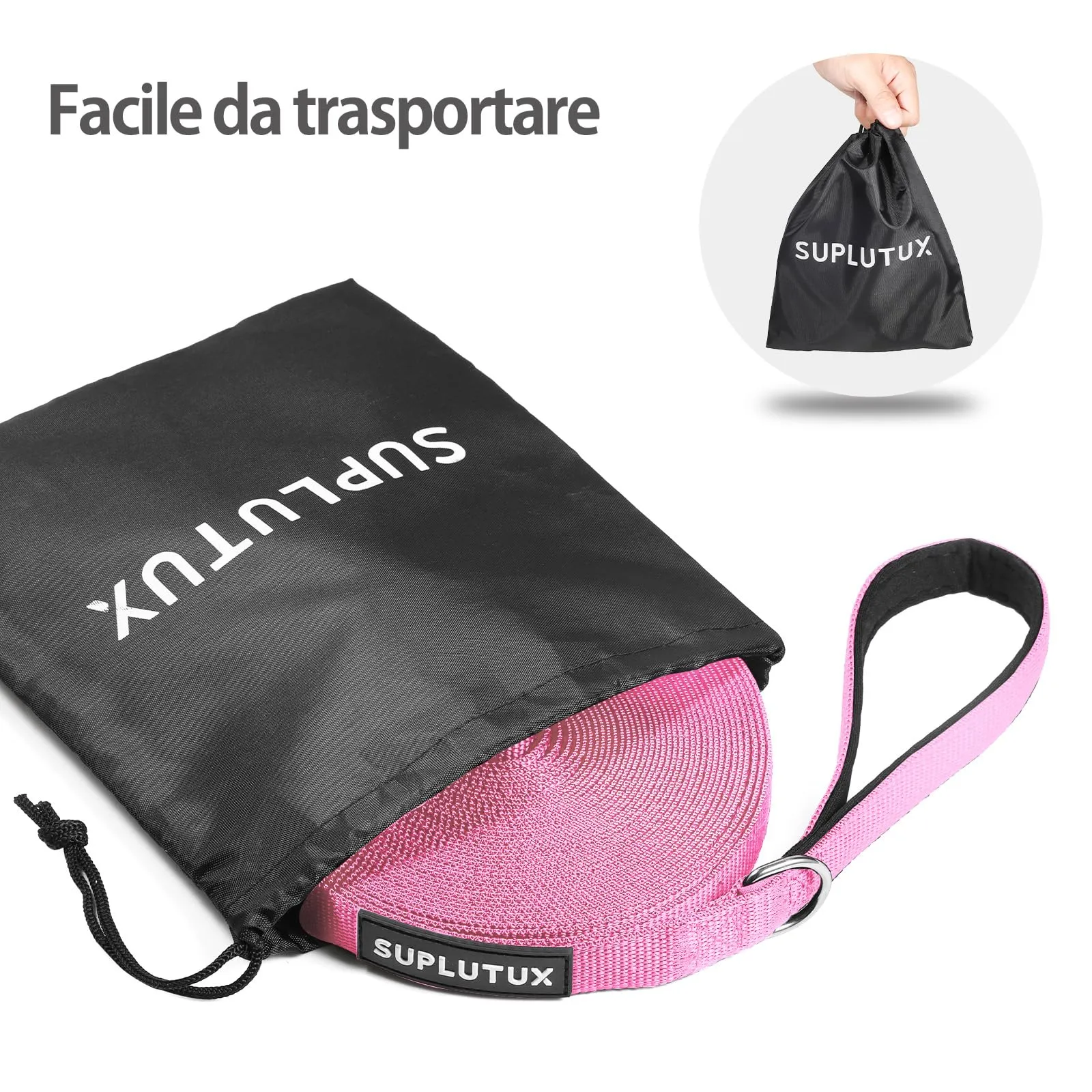 SuplutuX Guinzaglio Addestramento Regolabile per Cani, 25m, Rosa - immagine 4