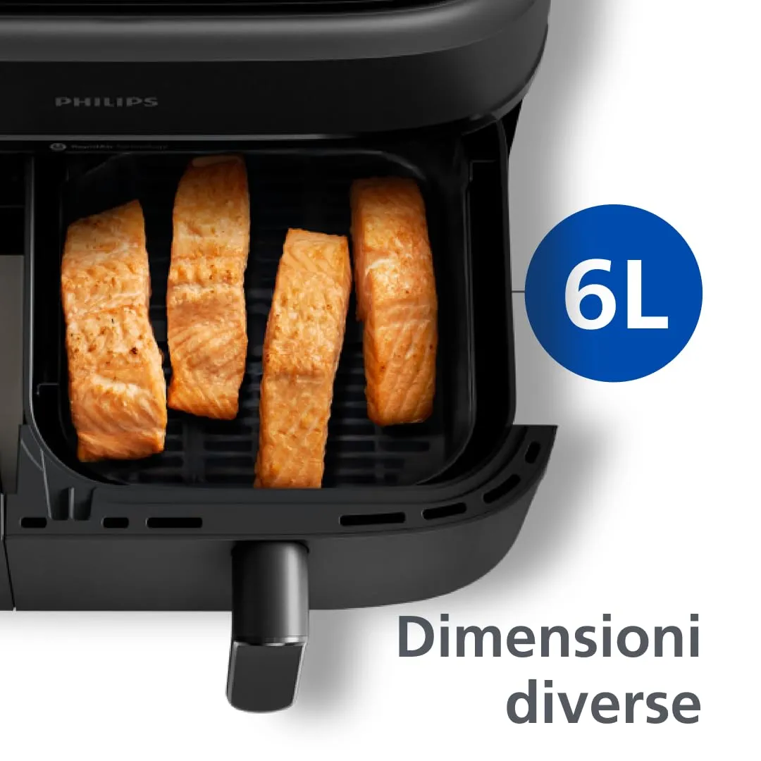 Philips Airfryer 3000 Dual Basket 9L (3L + 6L) NA350/00 - immagine 4