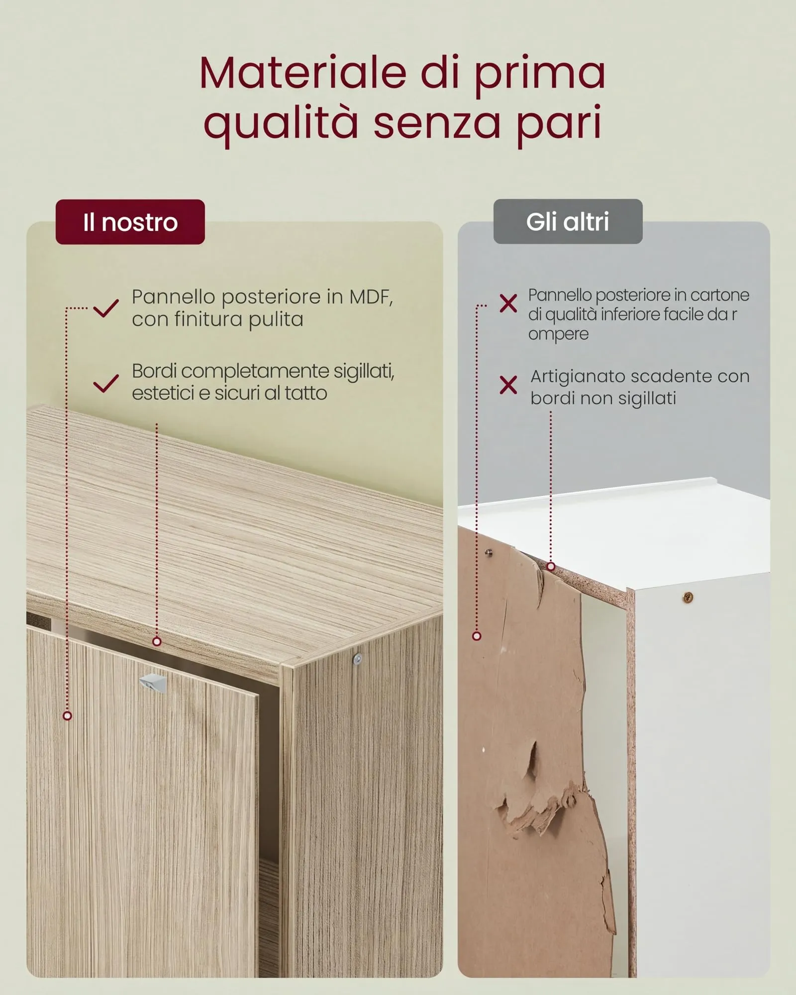 VASAGLE Custos Libreria a 6 Ripiani, Stile Industriale, 24 x 40 x 178,5 cm, Beige Naturale LBC167L01 - immagine 8