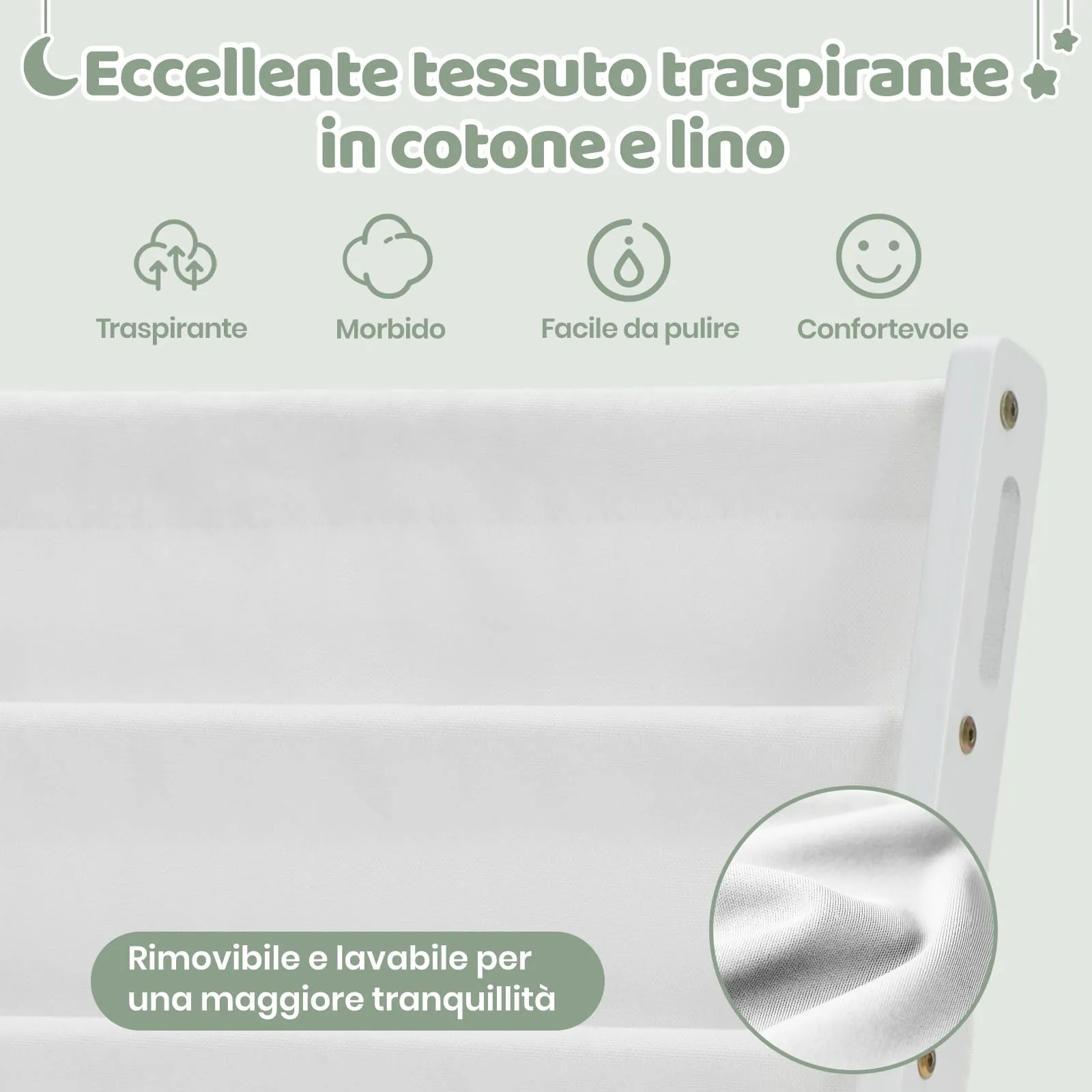 COSYLAND Libreria Frontale per Bambini, 6 Ripiani, Medium, Bianca - immagine 6