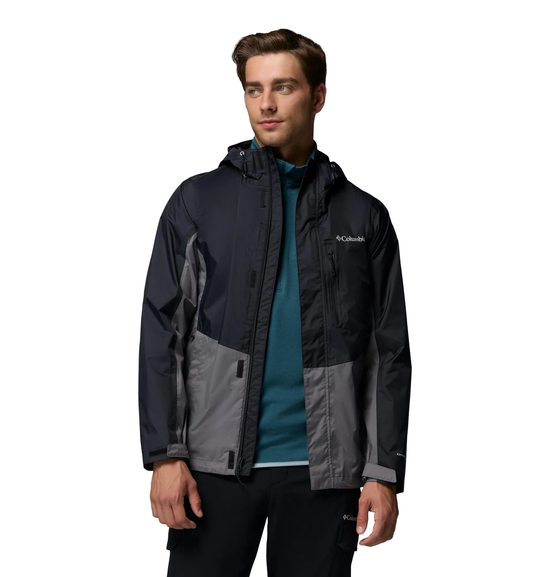 Columbia Pouring Adventure III Jacket, Nero, Grigio Città, S - immagine 5