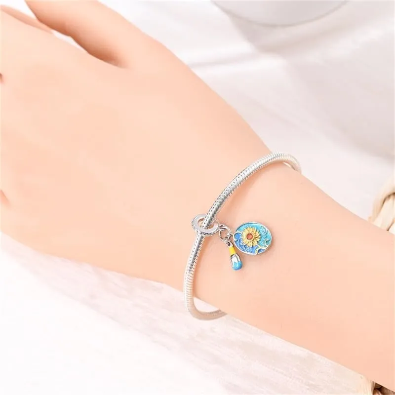 Pandach Bead Charm Ciondolo Argento Sterling 925 con Cubic Zirconia per Braccialetti e Collane Europei - immagine 4